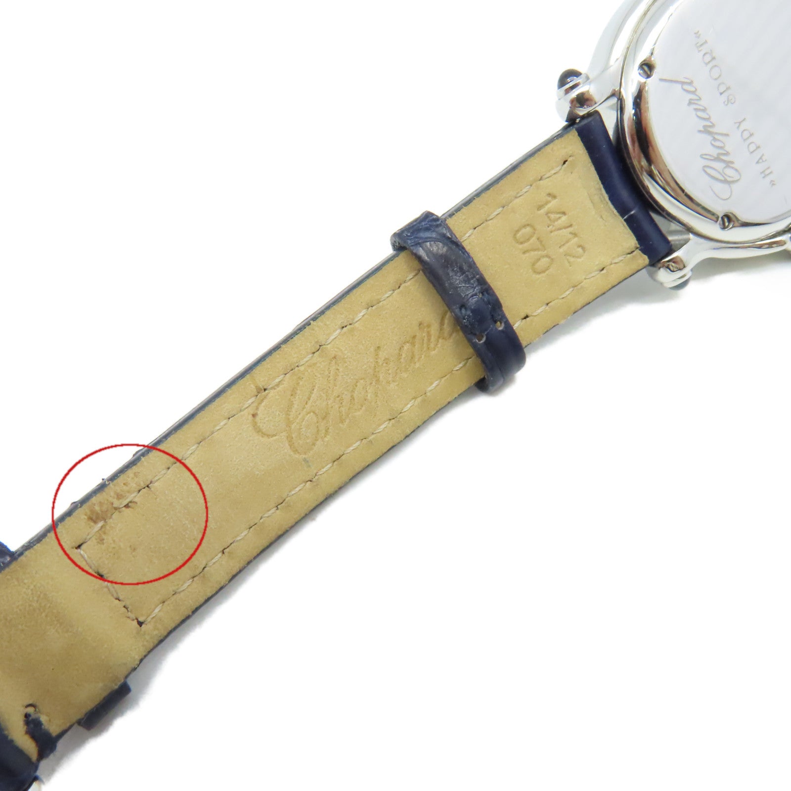 Chopard Happy Sport 5 Diamond Watch不鏽鋼/皮革帶石英機芯手錶白色