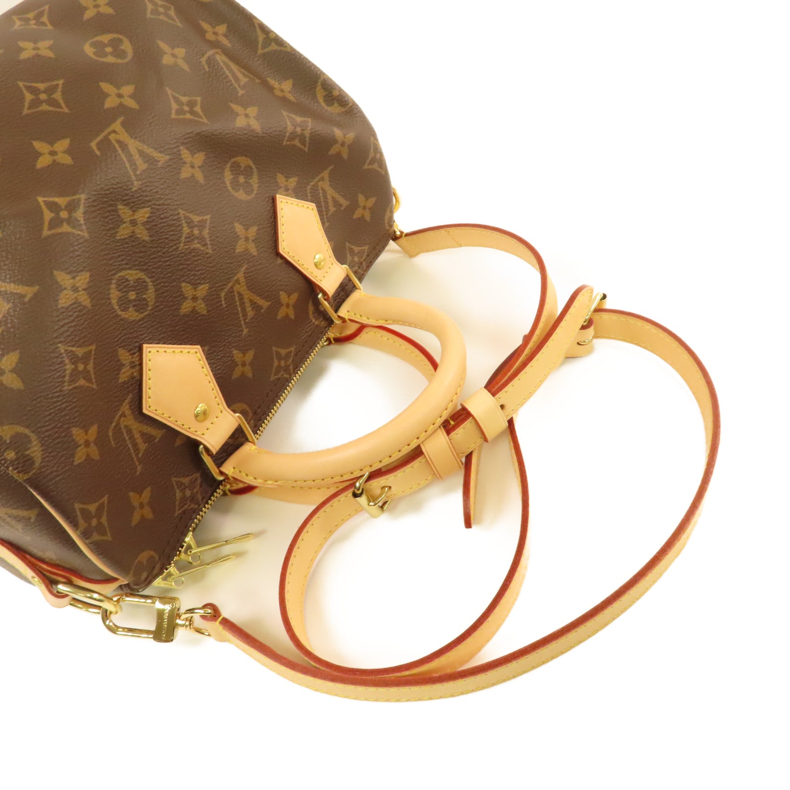 LOUIS VUITTON Monogram Speedy Bandouliere 25 2Way Shoulder Bag金扣手挽肩背兩用袋啡色