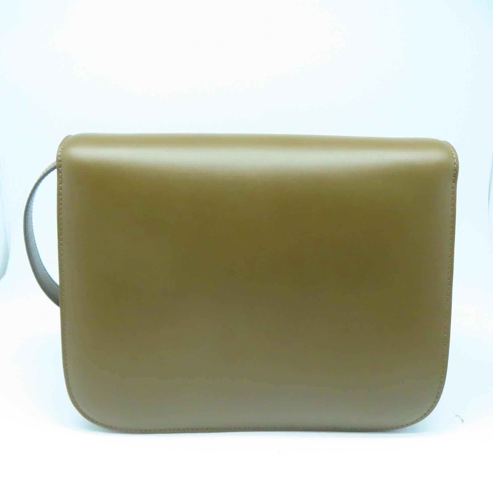 CELINE 牛皮皮革Classic Box金扣肩背袋啡色