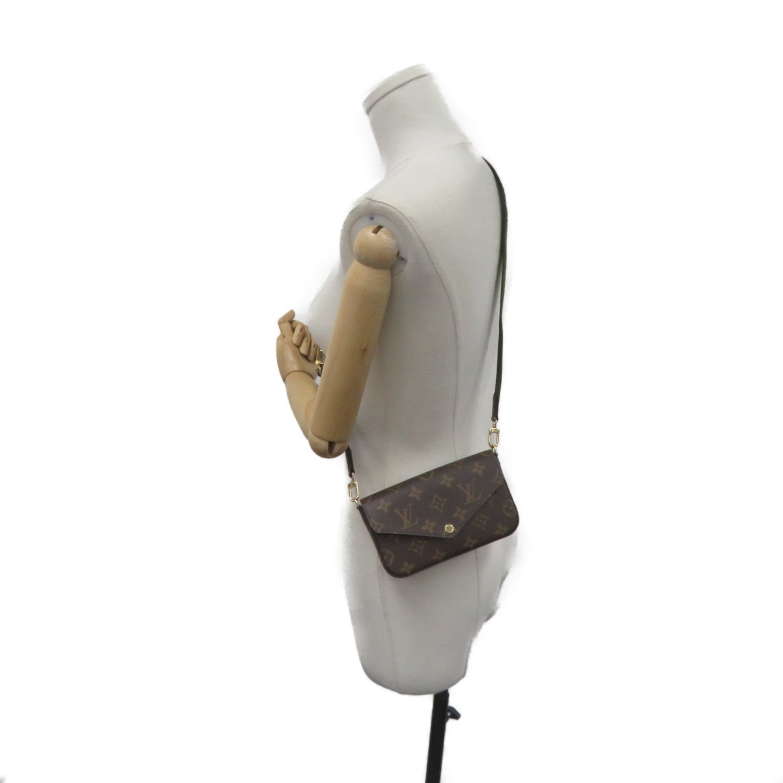 LOUIS VUITTON Monogram Mini Pochette Felicie Shoulder Bag Brown