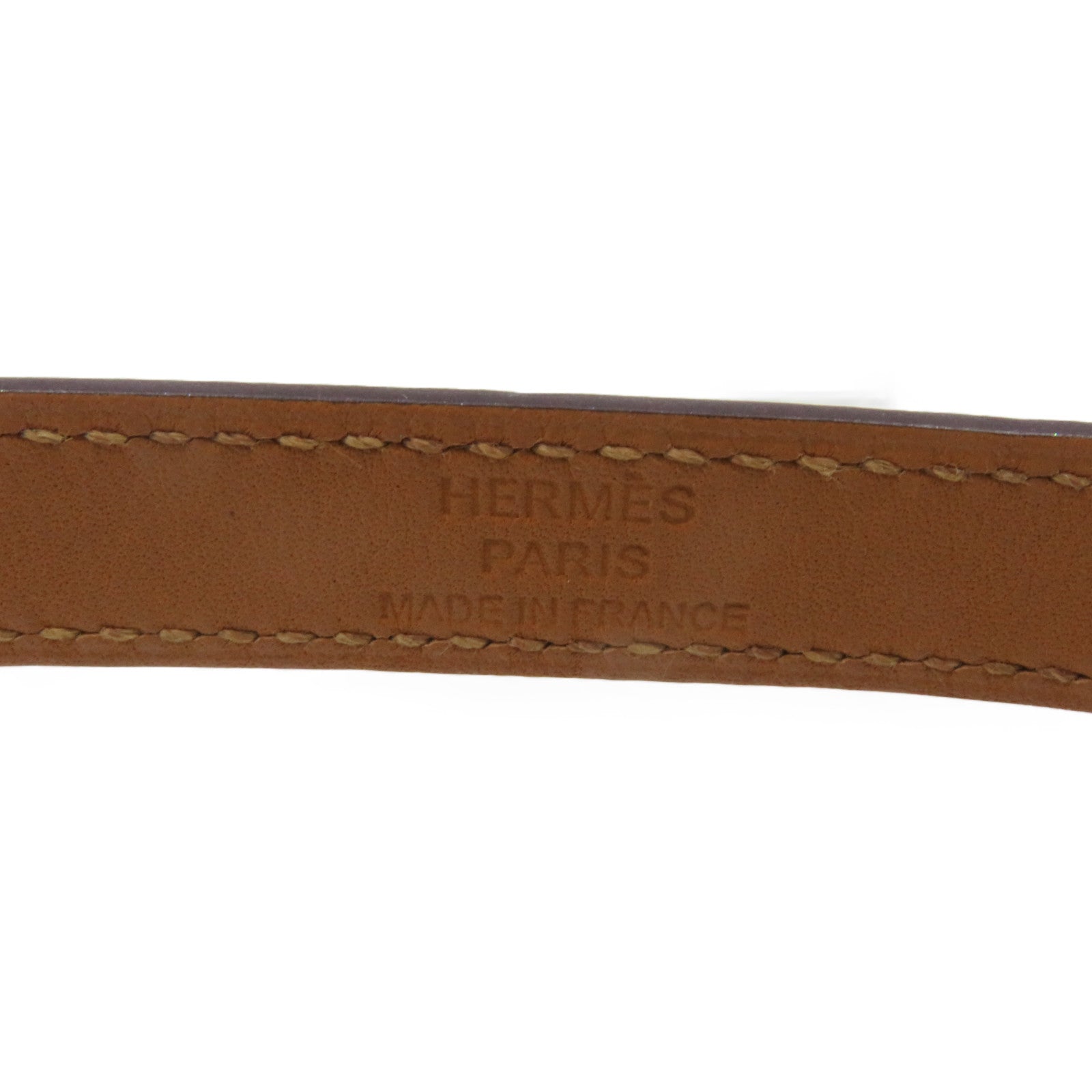 HERMES Box皮革Kelly Double Tour bracelet金扣手鏈Anemone紫色