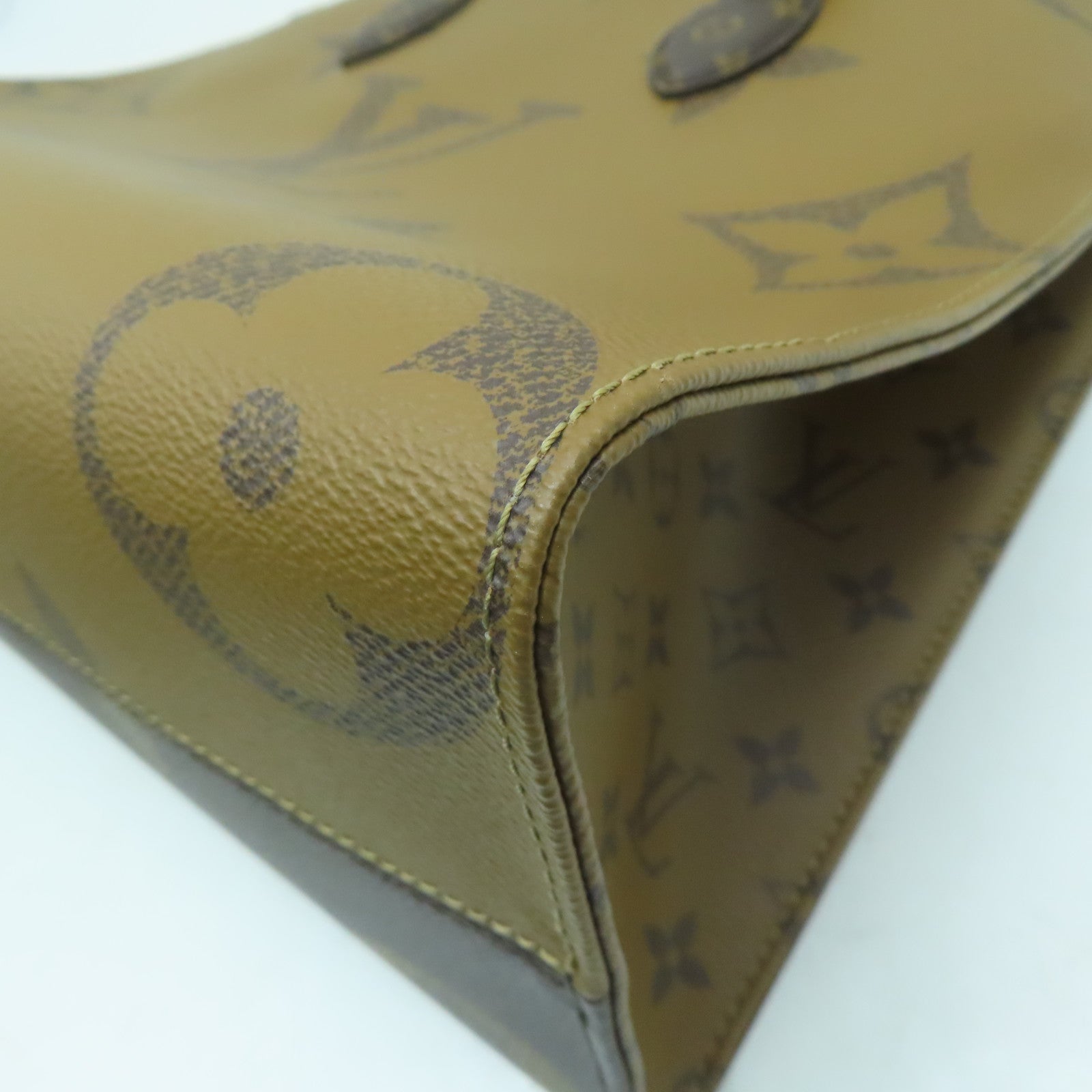 LOUIS VUITTON Monogram On The Go MM金扣手挽肩背兩用袋啡色