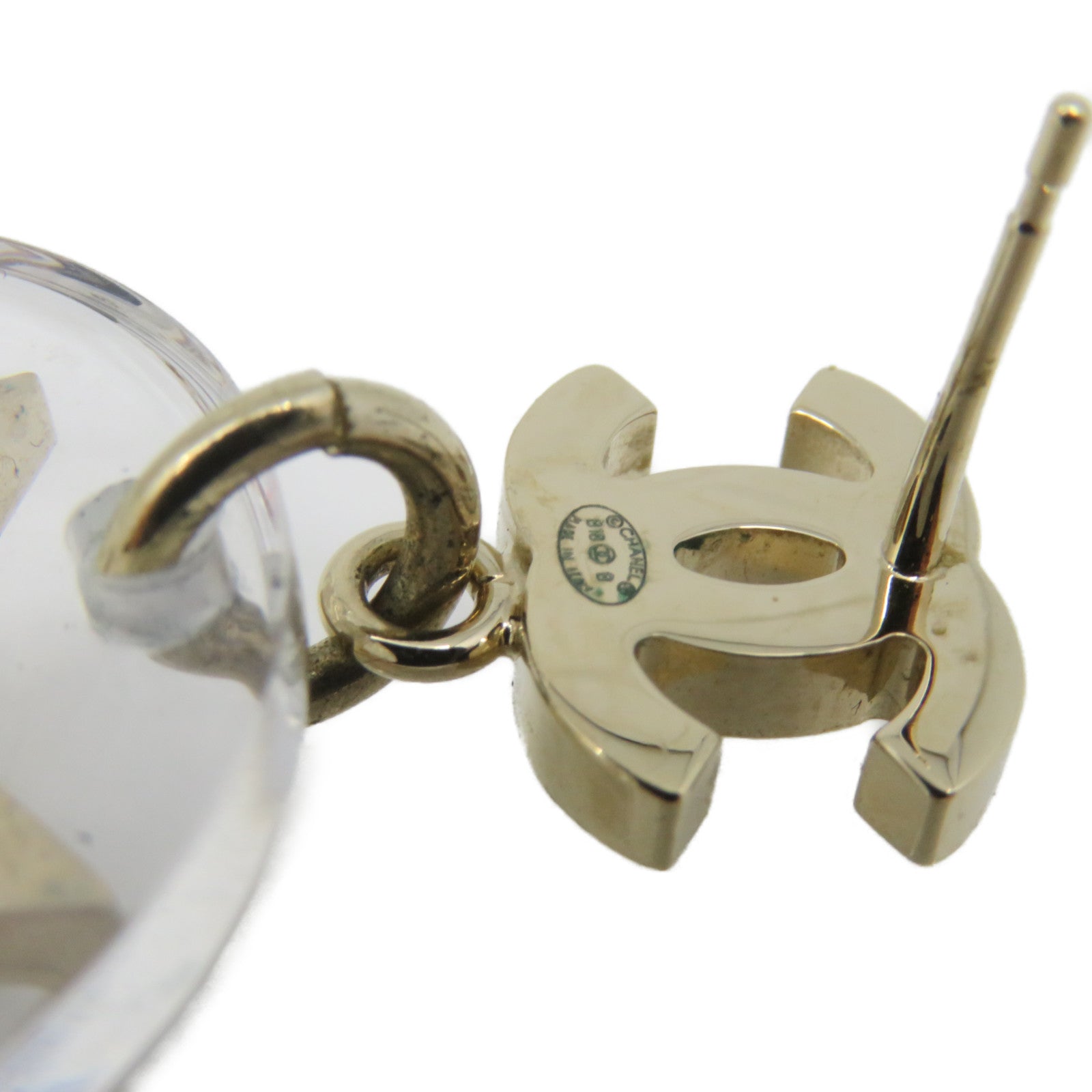 CHANEL 金屬/PVC Earrings耳環黑色/白色/金色