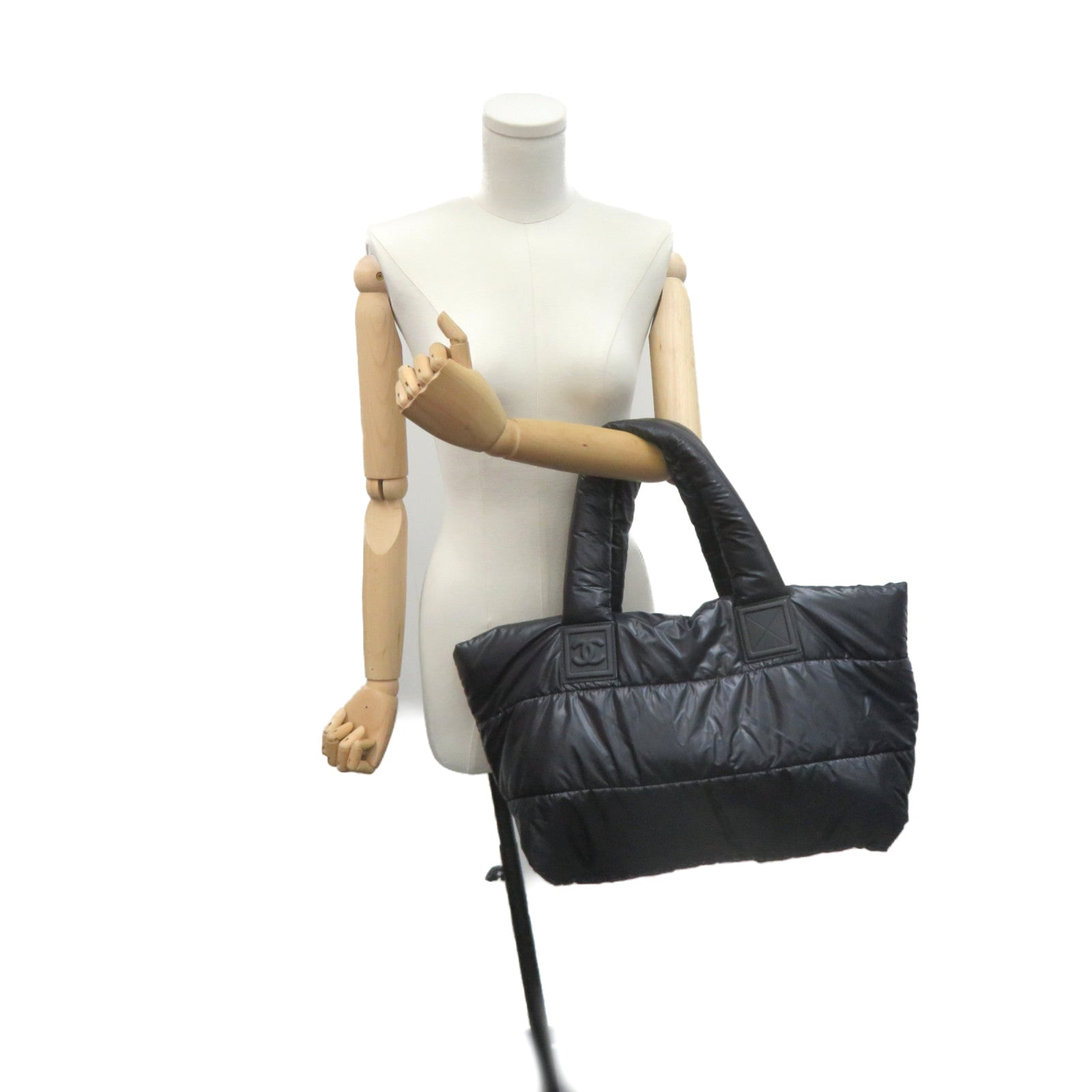 CHANEL nylon Coco Cocoon Tote Bag handle bag black