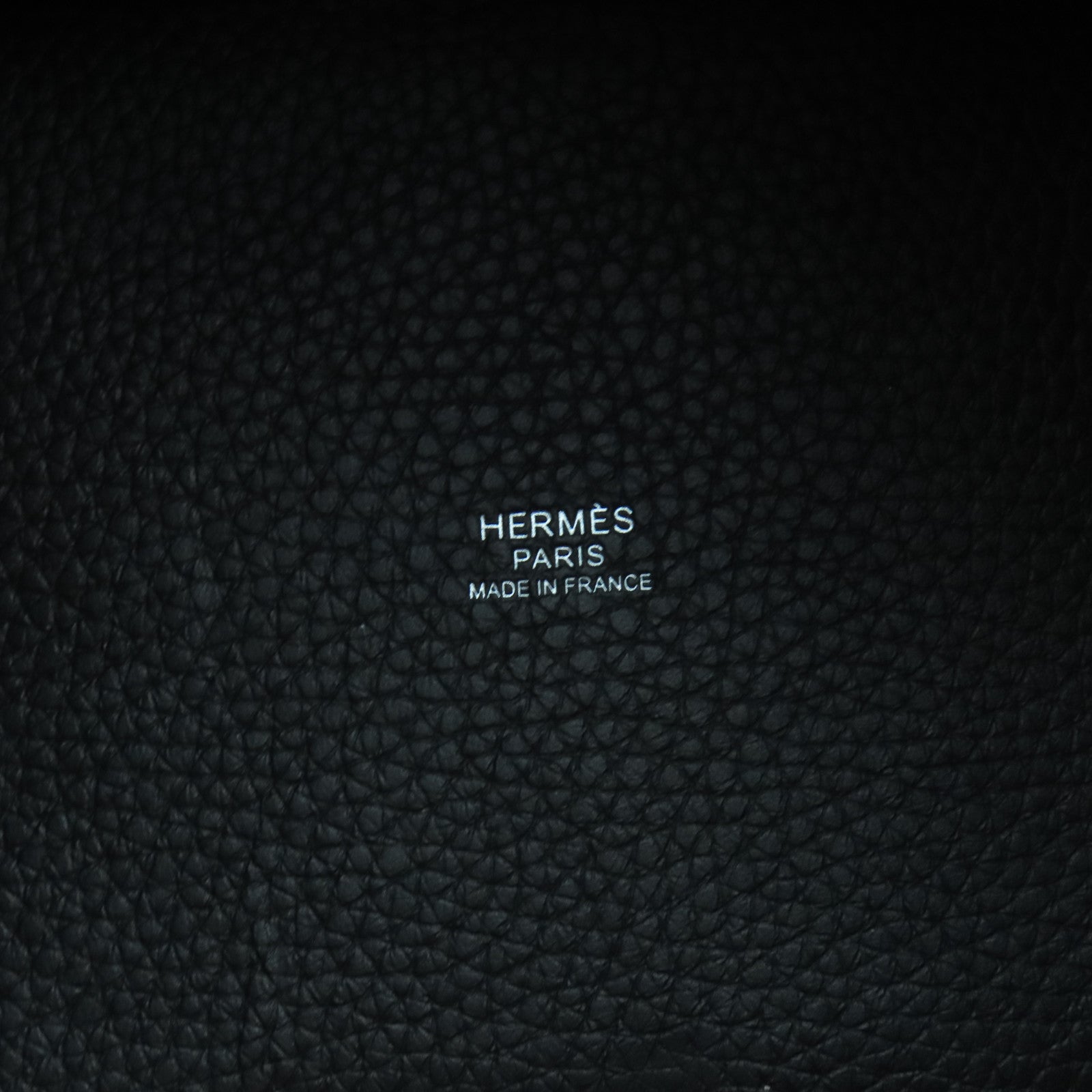 HERMES Clemence皮革Picotin PM銀扣手挽袋黑色