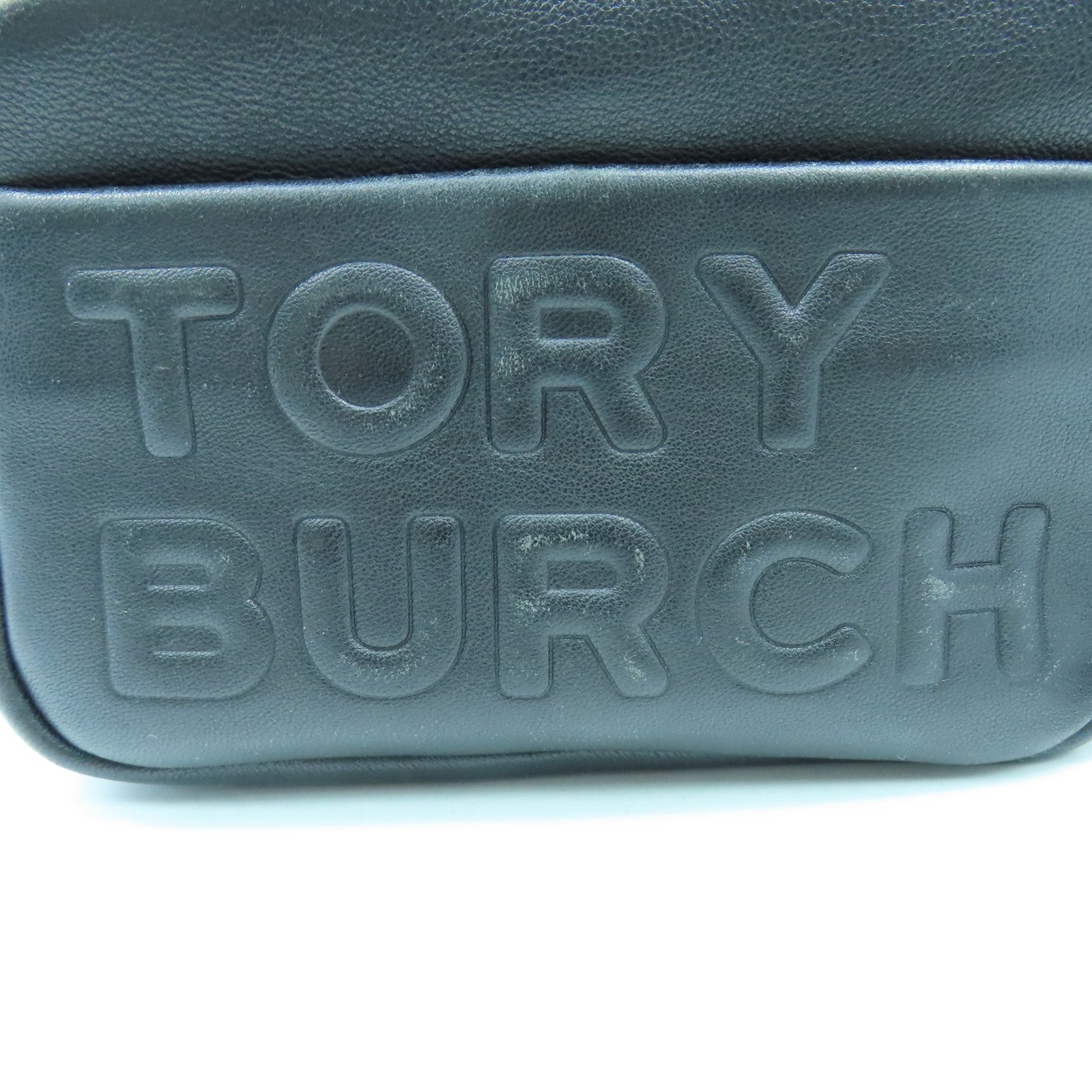 Tory Burch 牛皮皮革Pouch銀扣小袋黑色