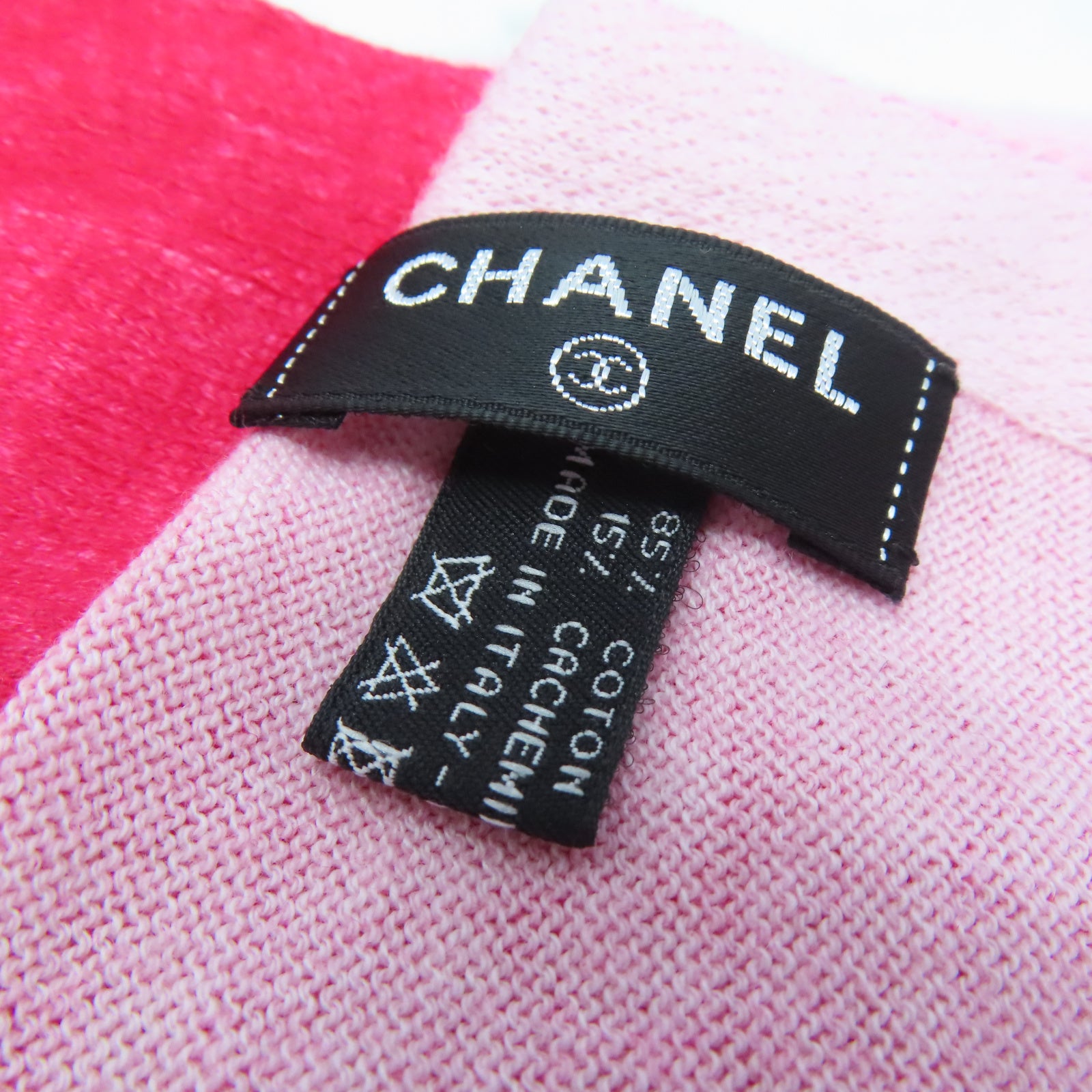 CHANEL 【激減優惠】棉質/羊絨Shawl披肩粉紅色