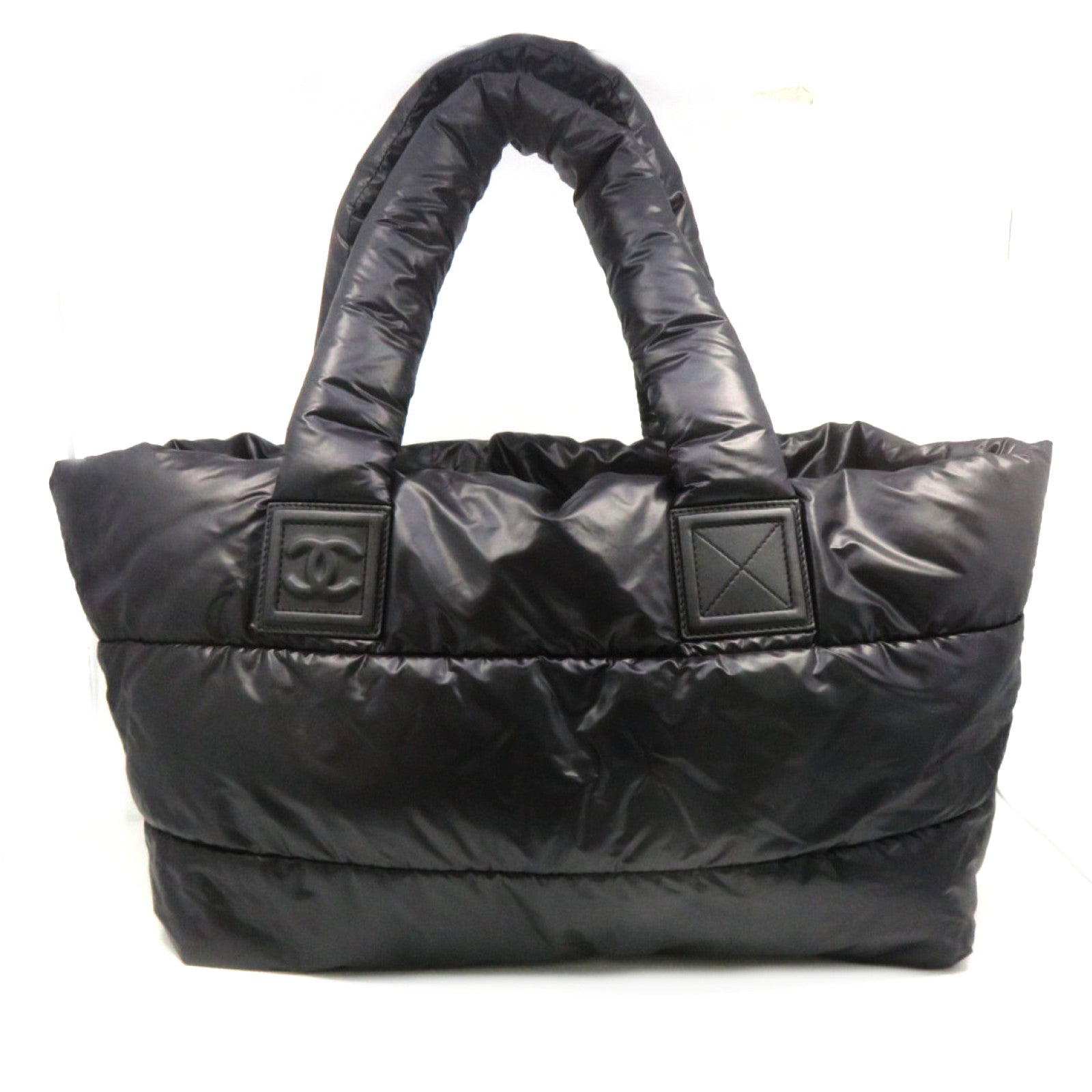 CHANEL nylon Coco Cocoon Tote Bag handle bag black