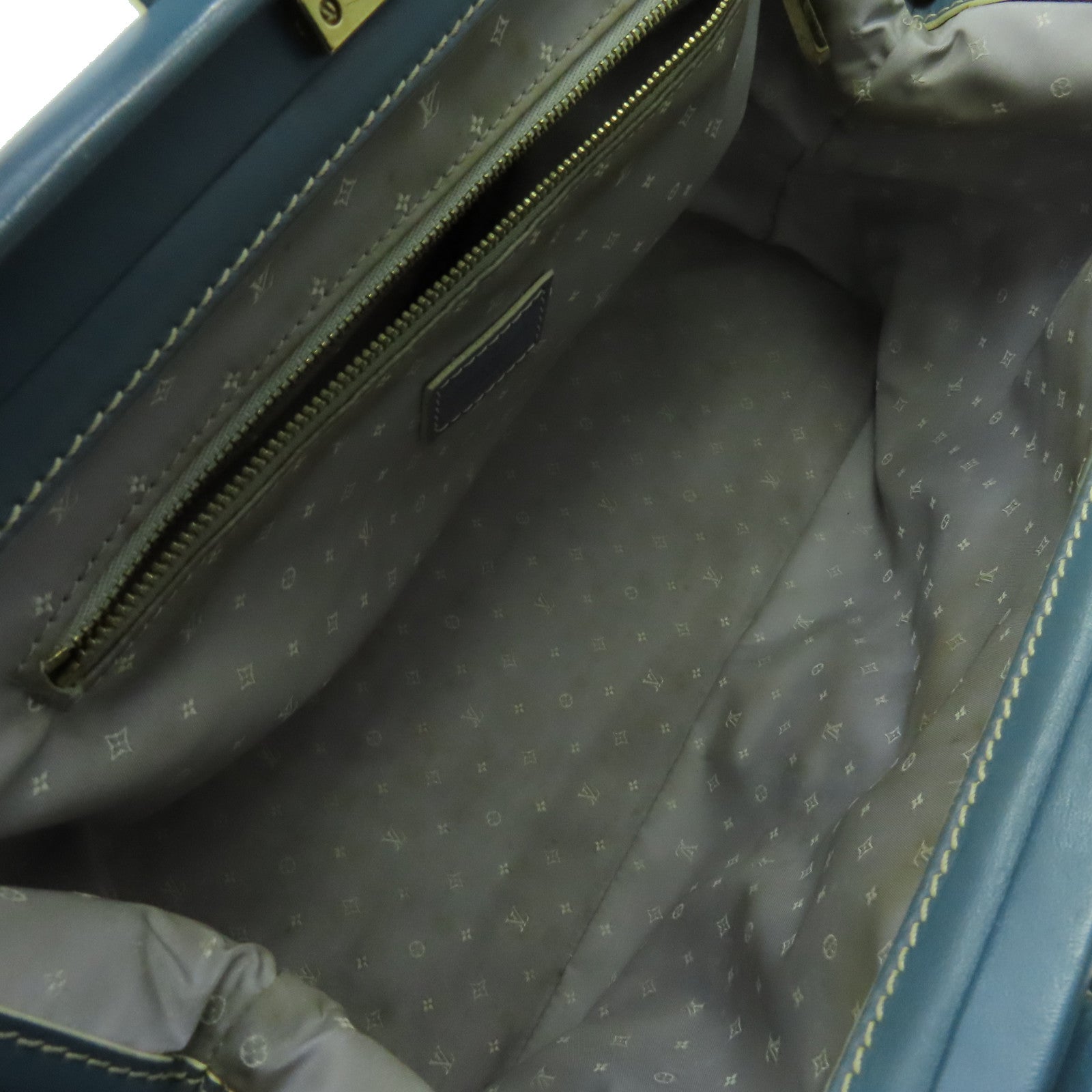 LOUIS VUITTON Suhali Leather Lingenieux PM Hand Bag Gold Buckle Blue