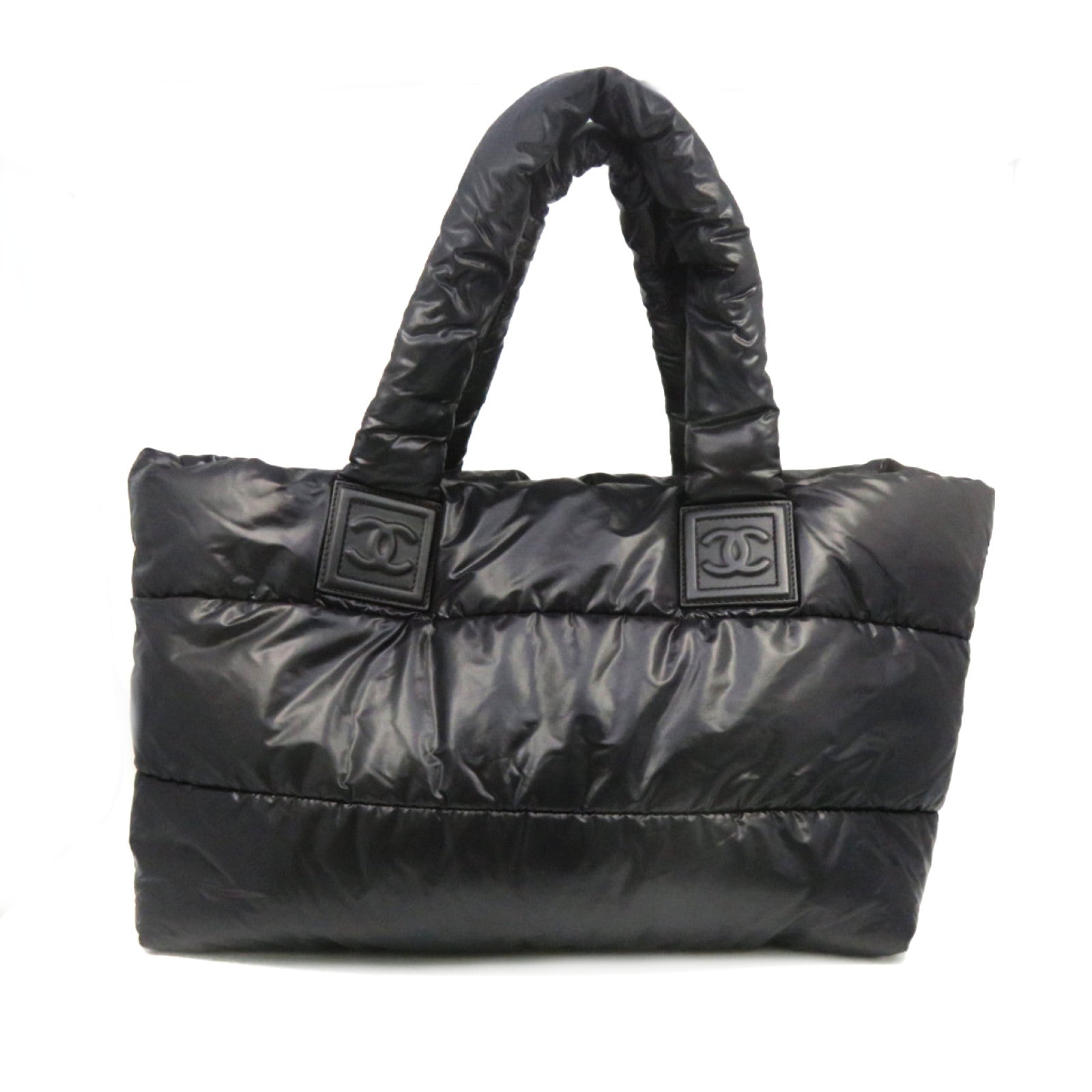CHANEL nylon Coco Cocoon Tote Bag handle bag black