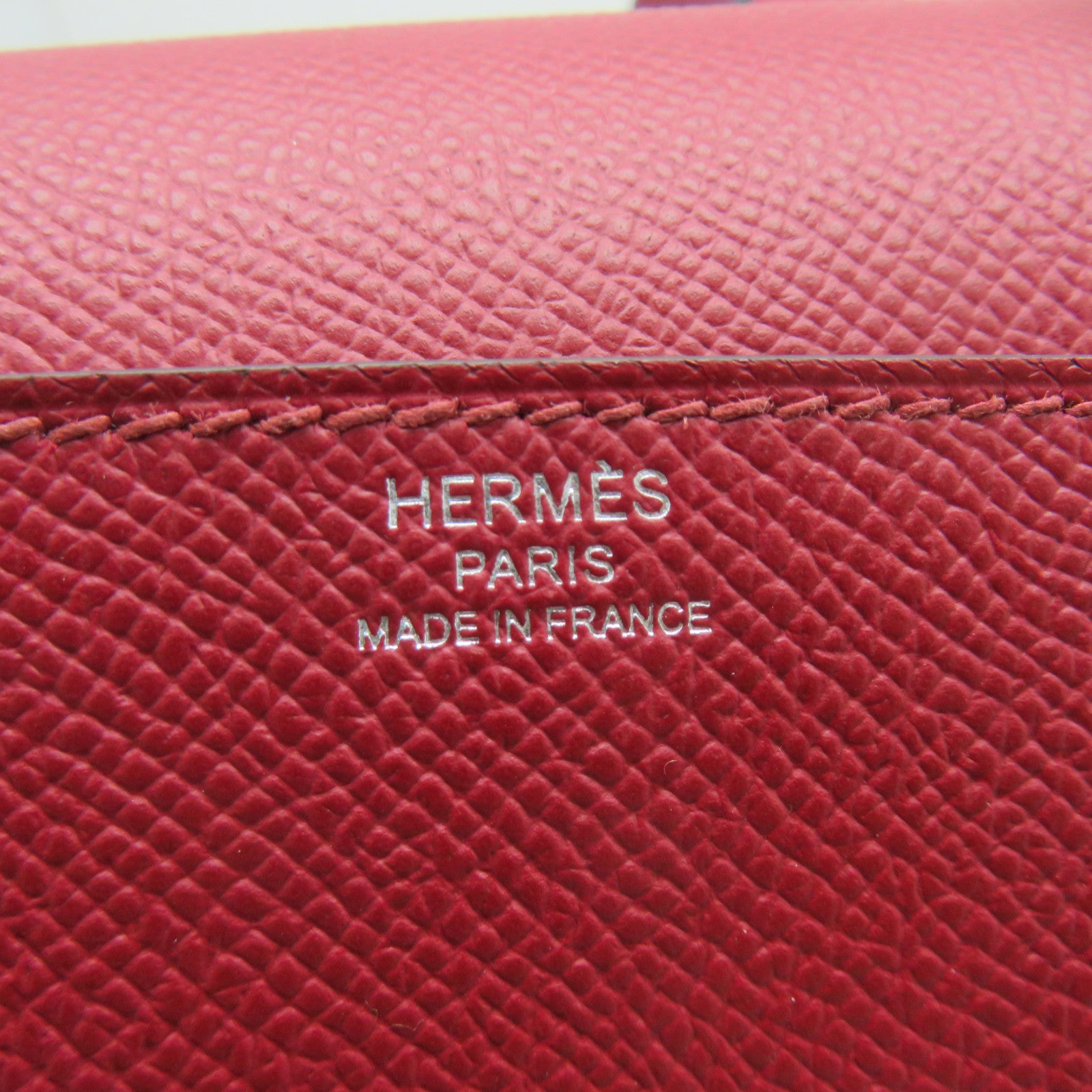 HERMES Veau Epsom皮革Della Cavalleria Mini Bag銀扣肩背袋褐紫紅