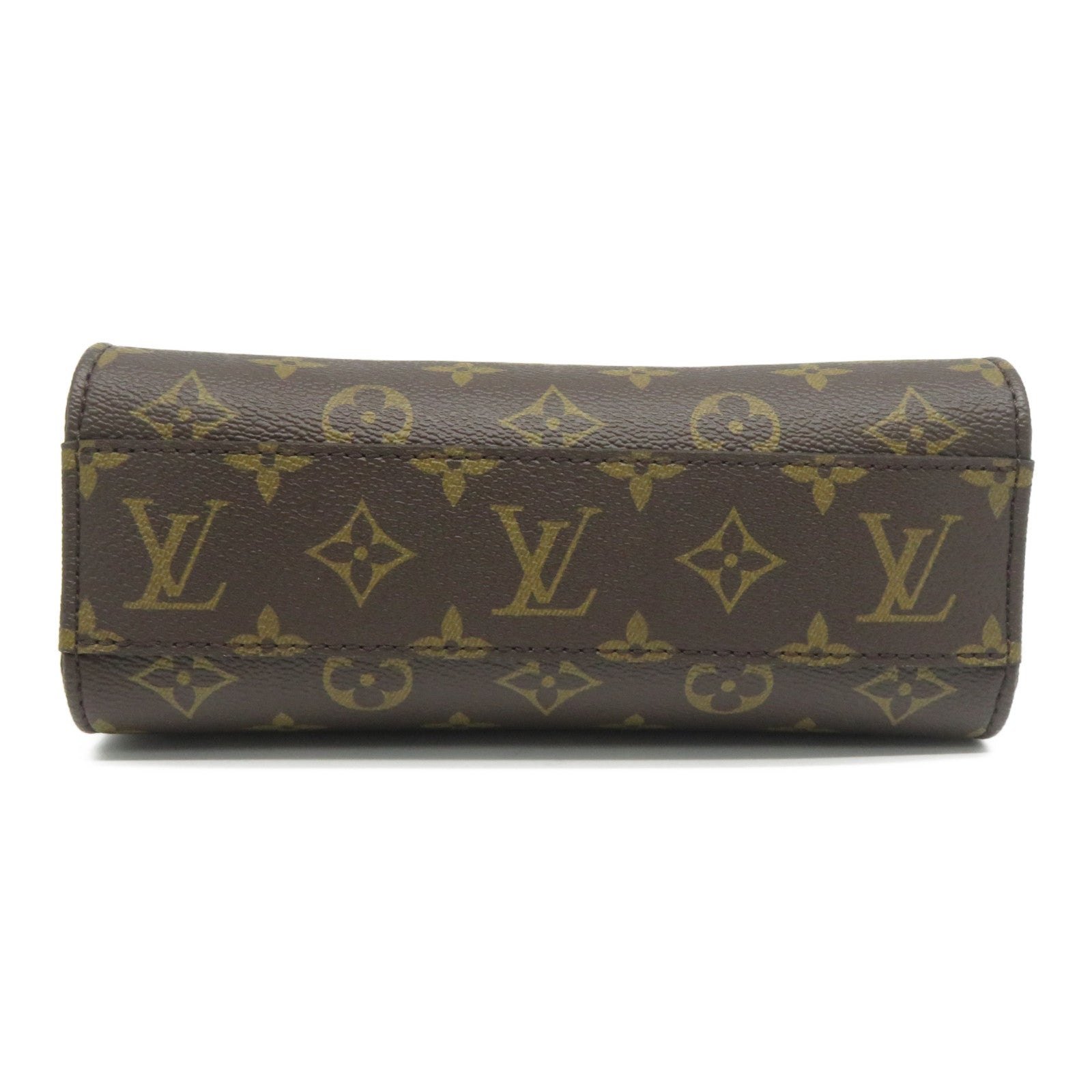 LOUIS VUITTON Monogram Sac Plat BB金扣手挽肩背兩用袋啡色