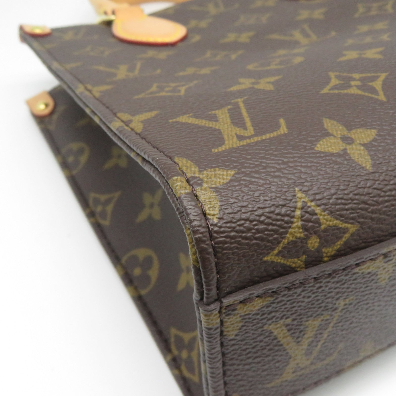 LOUIS VUITTON Monogram Sac Plat BB金扣手挽肩背兩用袋啡色