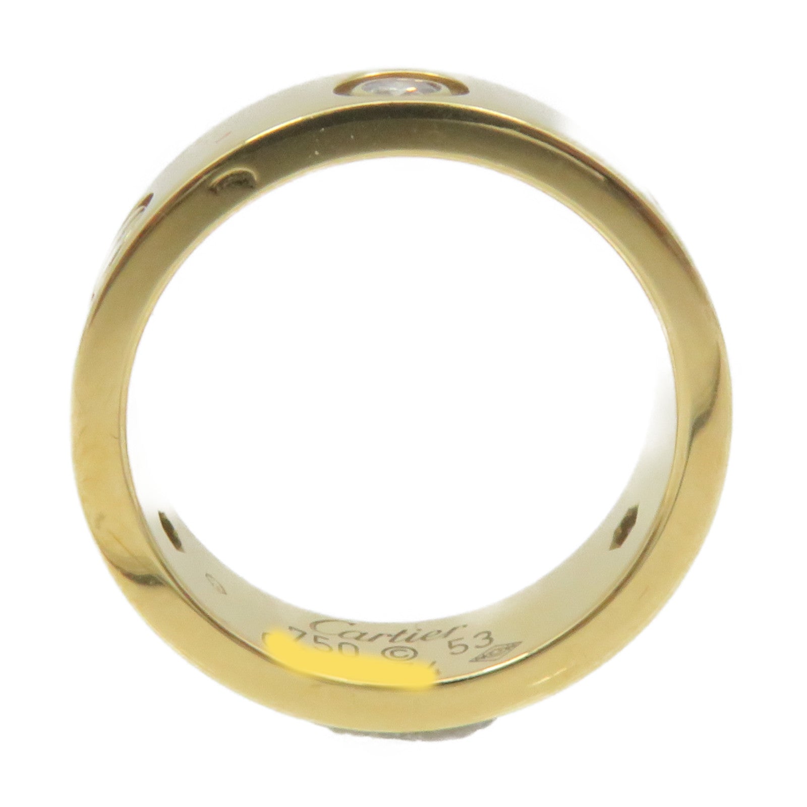 CARTIER 18K黃金Love Ring 3 Diamonds Ring鑽石戒指#53 US#6.75