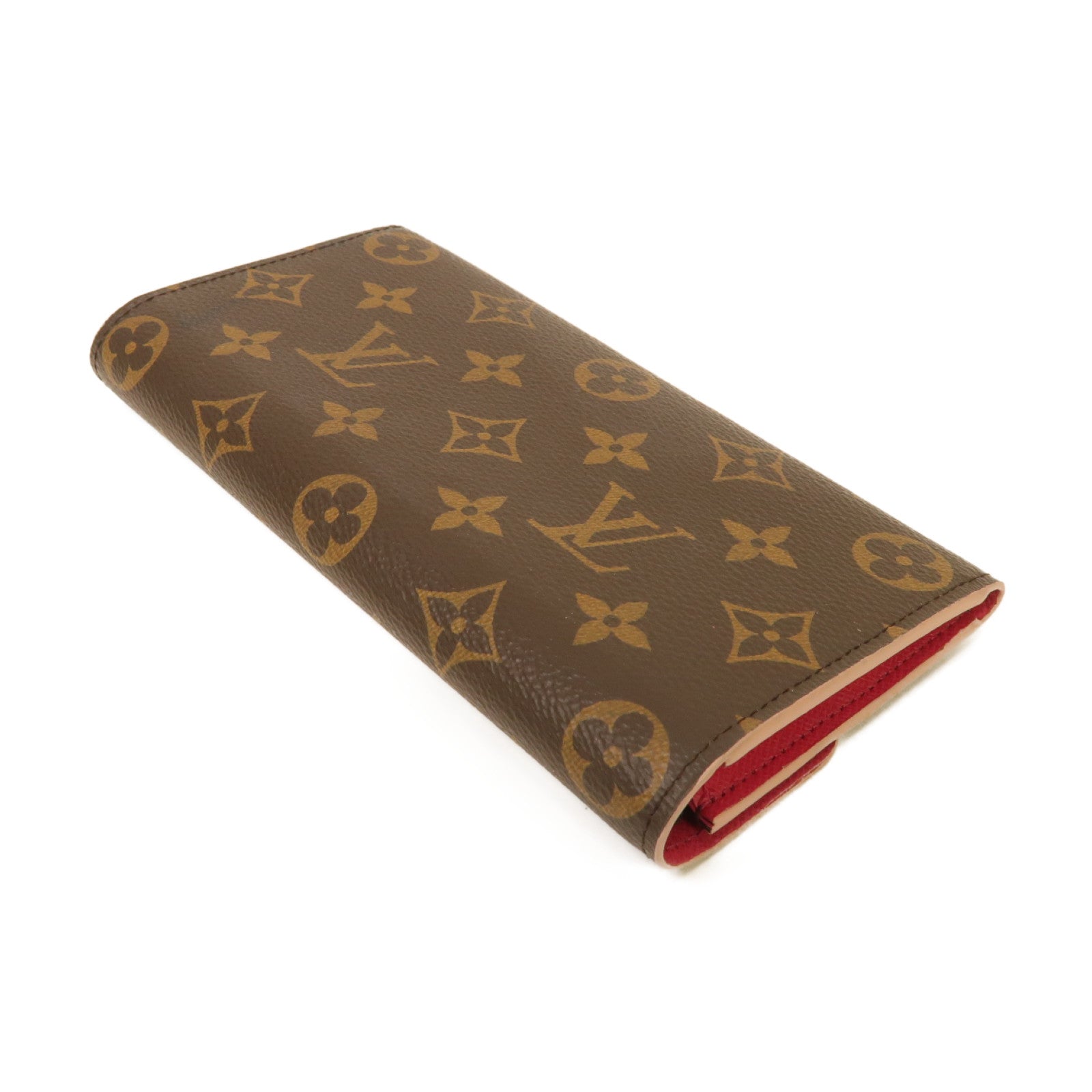 LOUIS VUITTON Monogram Long Wallet金扣長錢包棕色/粉紅色