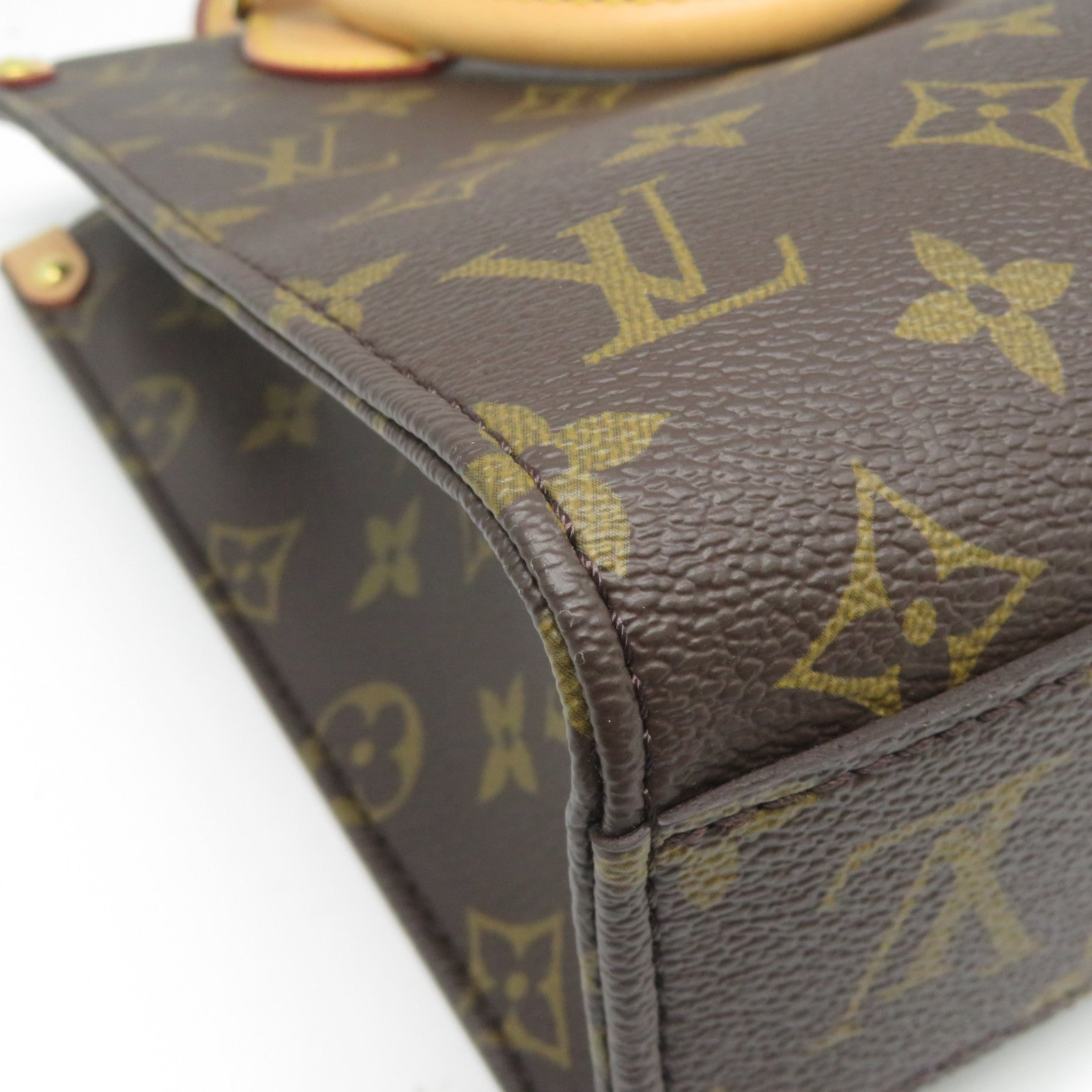 LOUIS VUITTON Monogram Sac Plat BB金扣手挽肩背兩用袋啡色