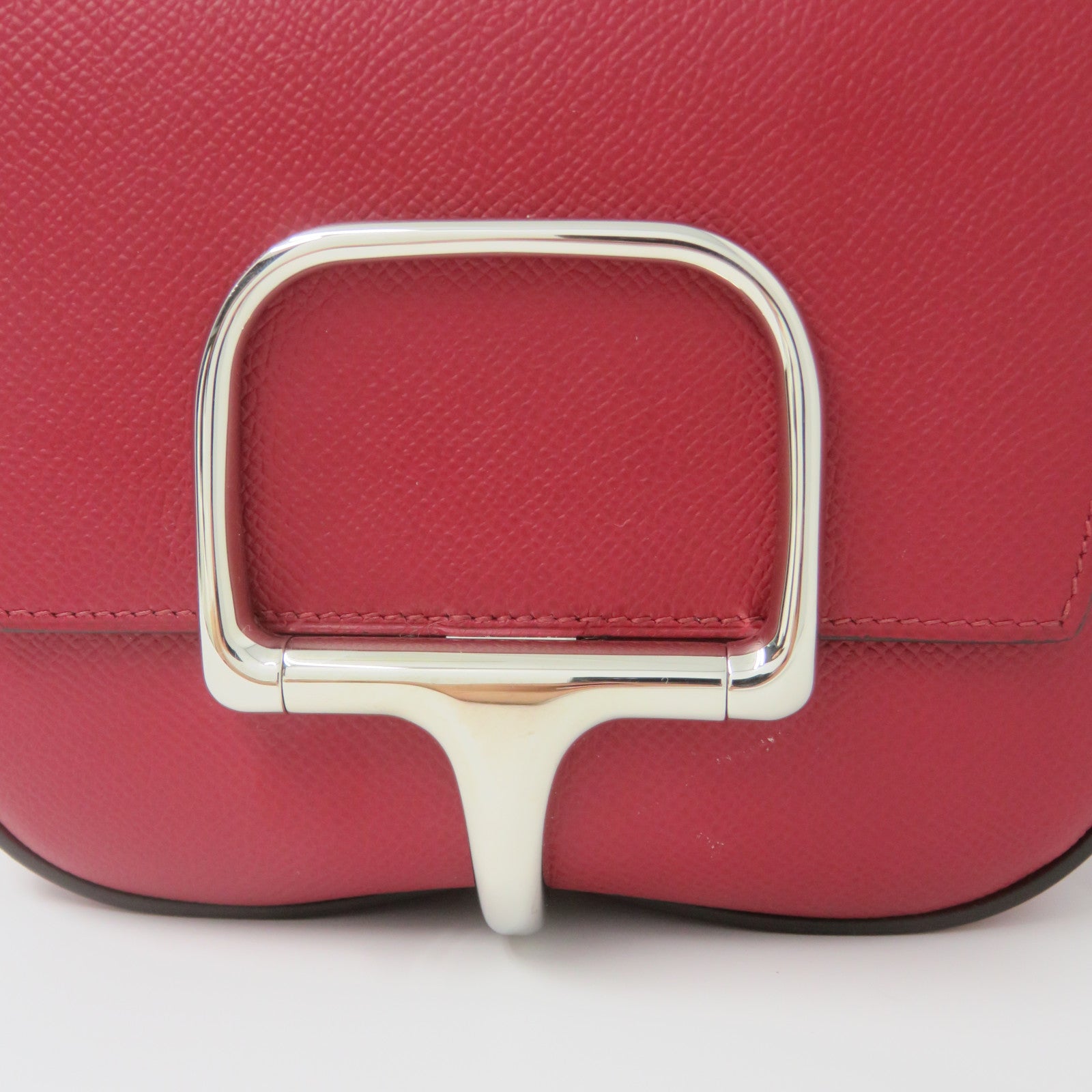 HERMES Veau Epsom皮革Della Cavalleria Mini Bag銀扣肩背袋褐紫紅