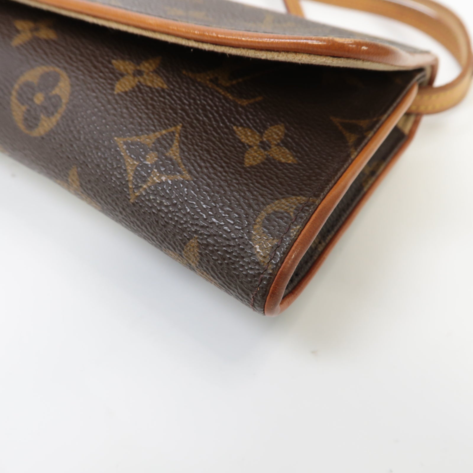 LOUIS VUITTON Monogram Pochette Twin GM金扣肩背袋啡色