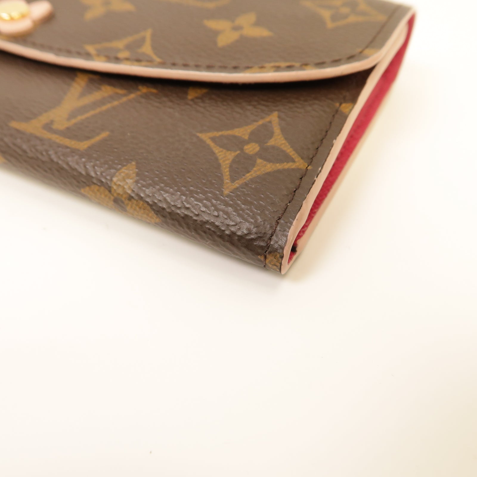 LOUIS VUITTON Monogram Long Wallet金扣長錢包棕色/粉紅色