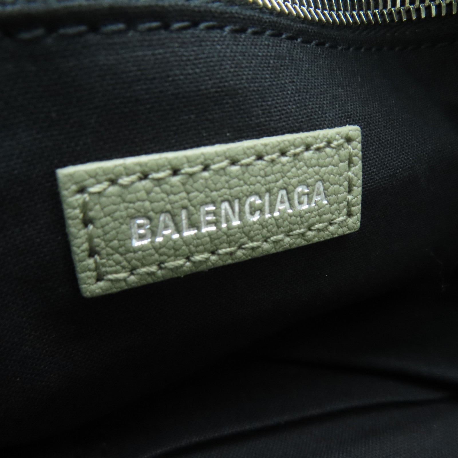 BALENCIAGA Cowhide Leather City Silver Buckle Handle Shoulder Bag Gray
