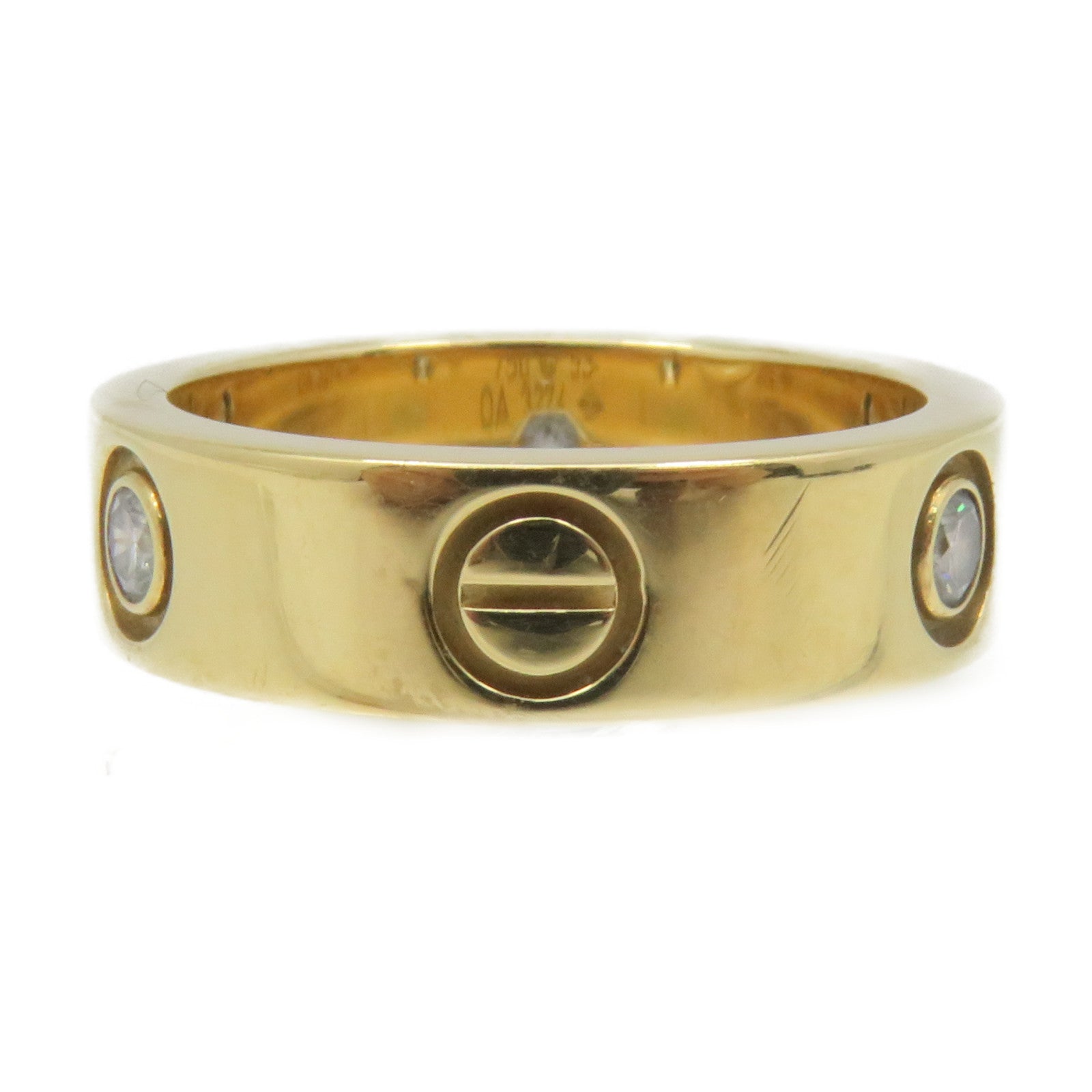 CARTIER 18K黃金Love Ring 3 Diamonds Ring鑽石戒指#53 US#6.75