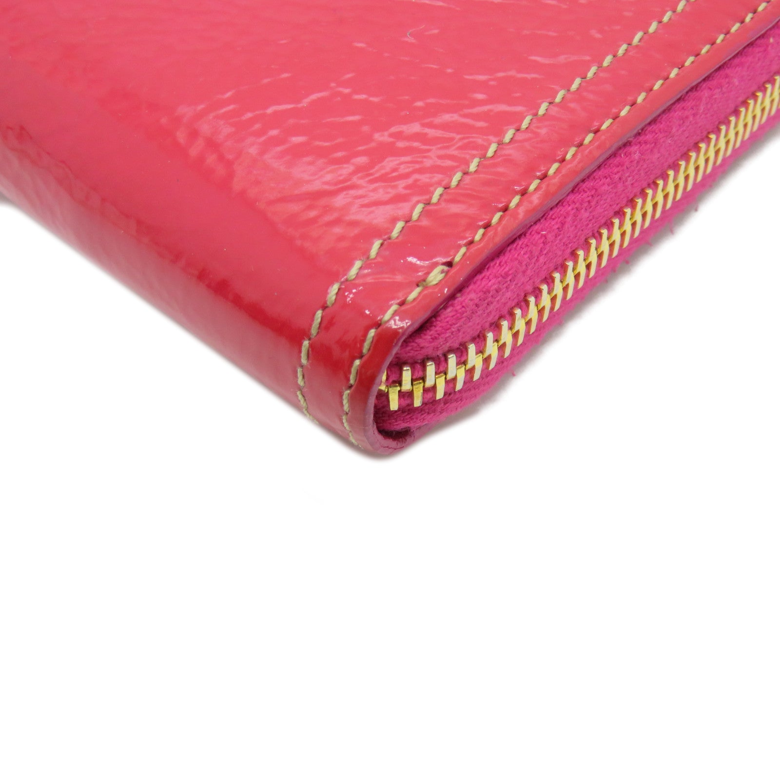 PRADA 【激減優惠】漆皮皮革Long Wallet金扣長錢包紅色