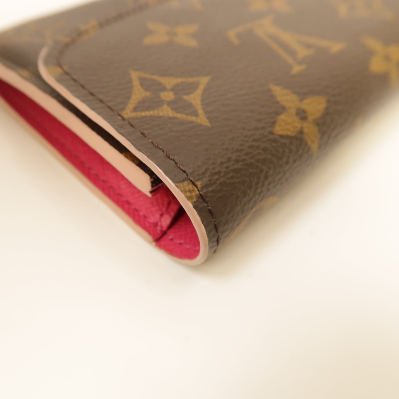 LOUIS VUITTON Monogram Long Wallet金扣長錢包棕色/粉紅色