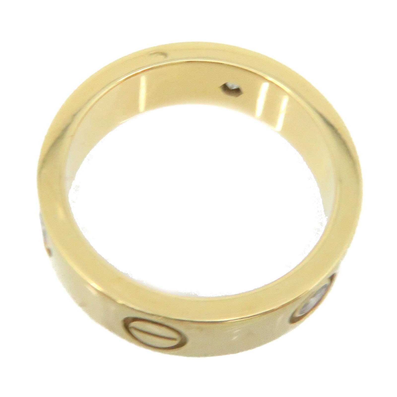 CARTIER 18K黃金Love Ring 3 Diamonds Ring鑽石戒指#53 US#6.75