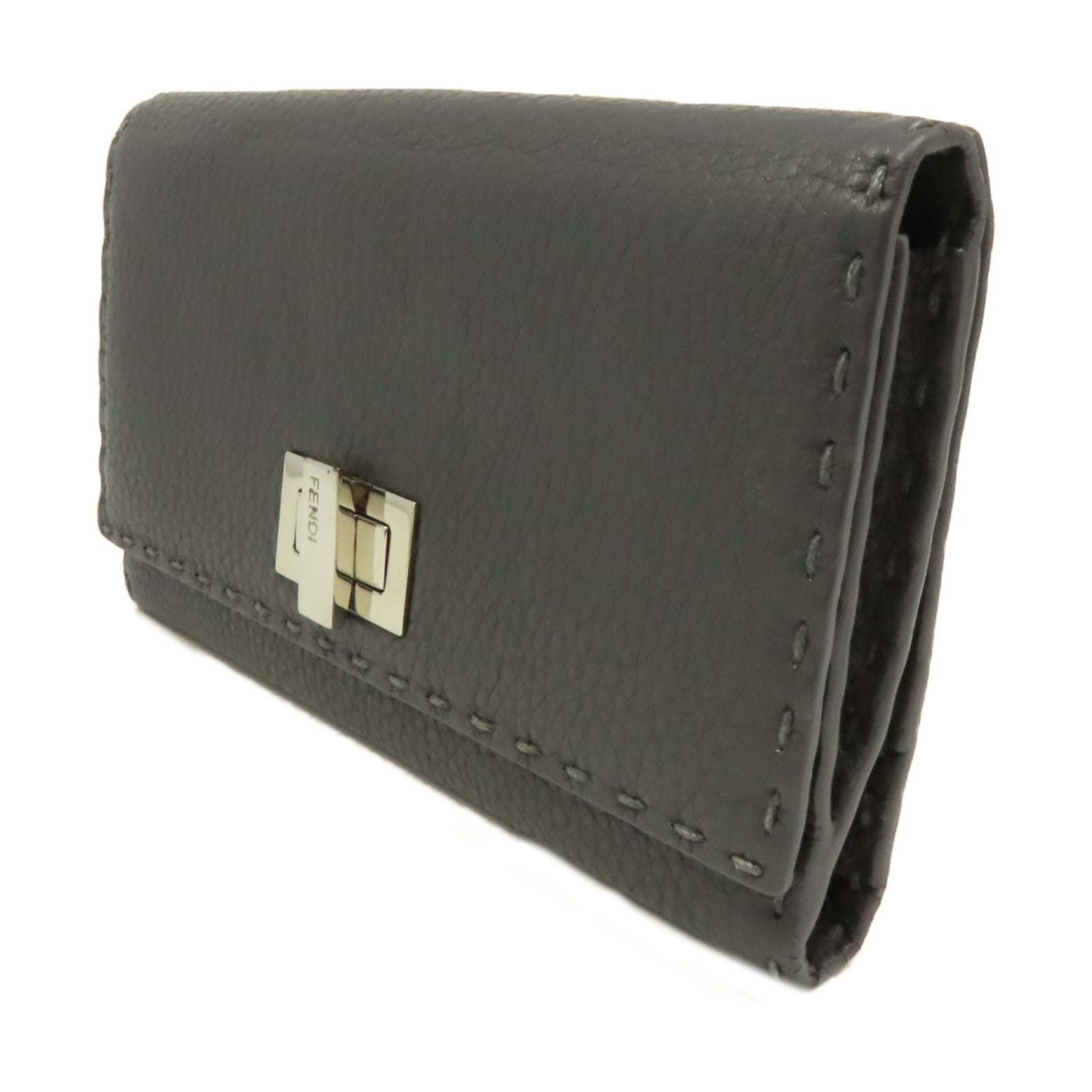 FENDI 牛皮皮革Long Wallet長錢包碳灰色