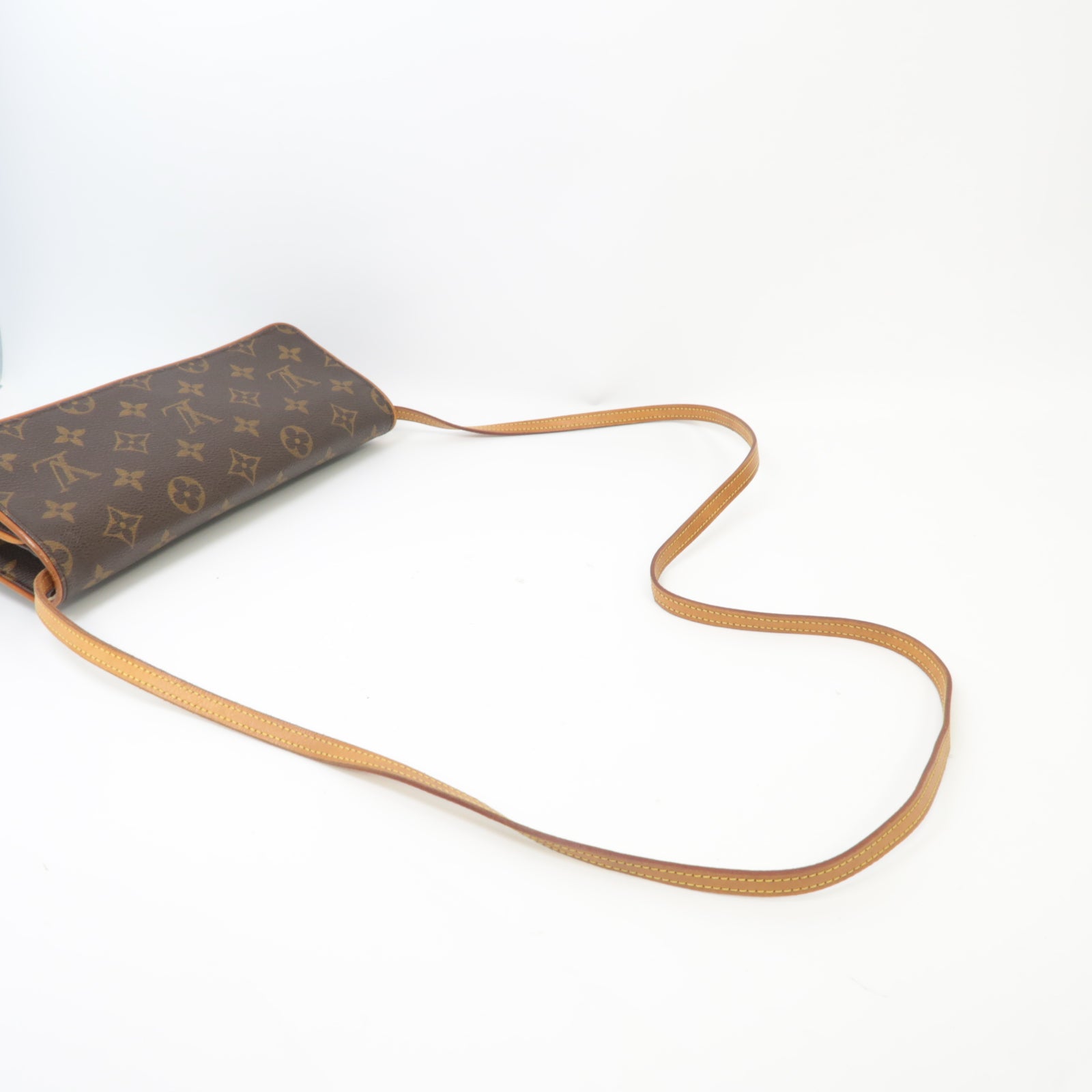 LOUIS VUITTON Monogram Pochette Twin GM金扣肩背袋啡色