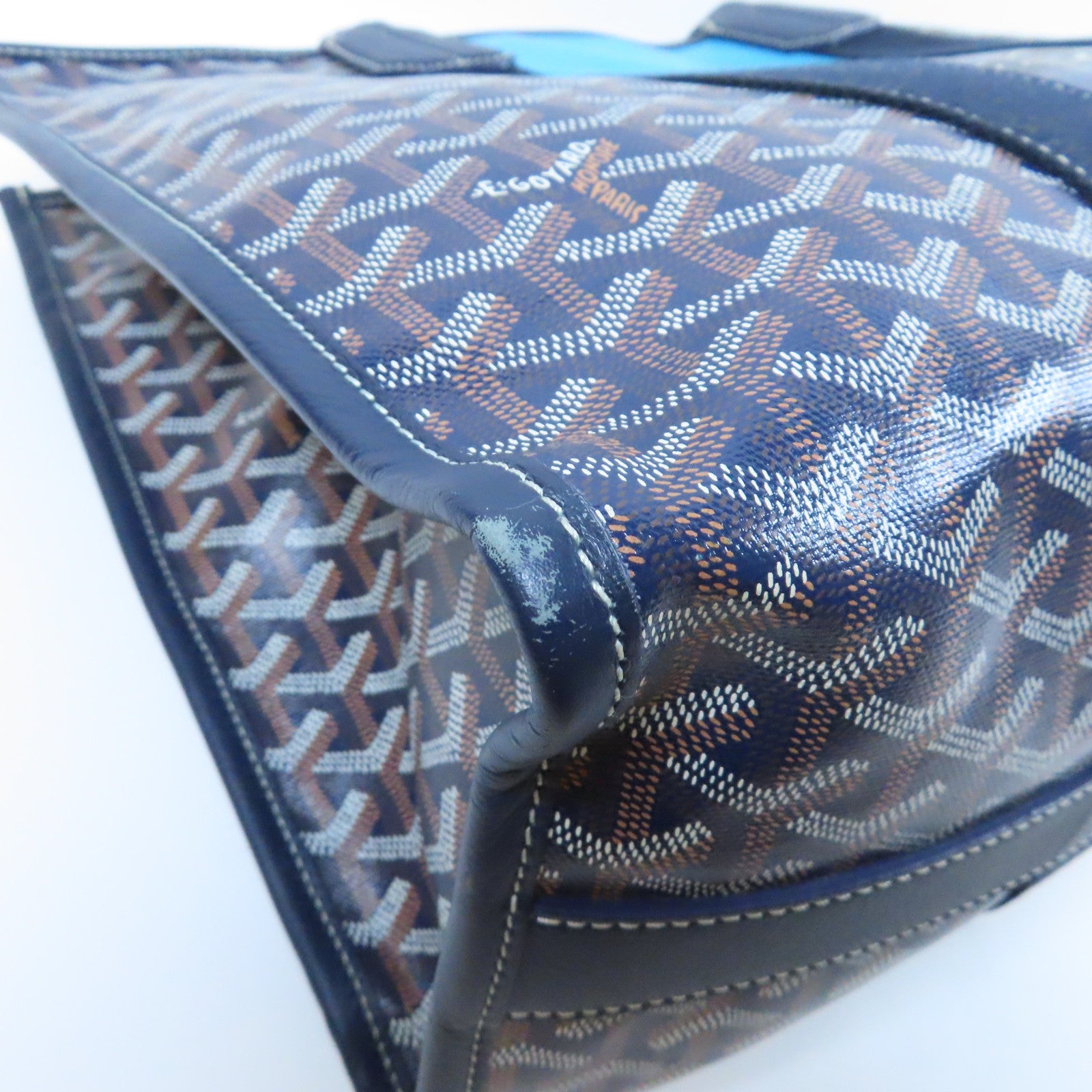 GOYARD 塗層帆布Villette Bag肩背袋藍色