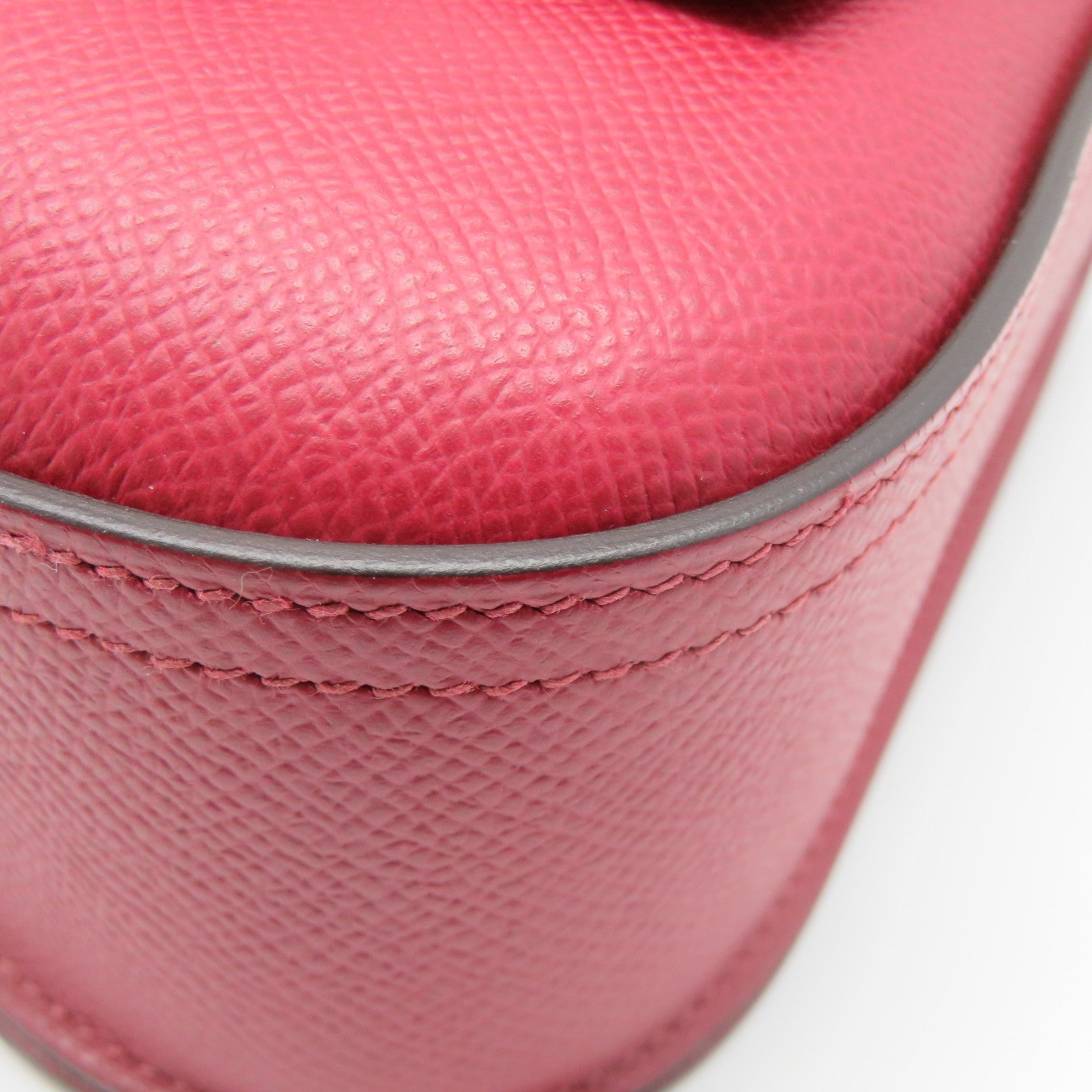 HERMES Veau Epsom皮革Della Cavalleria Mini Bag銀扣肩背袋褐紫紅