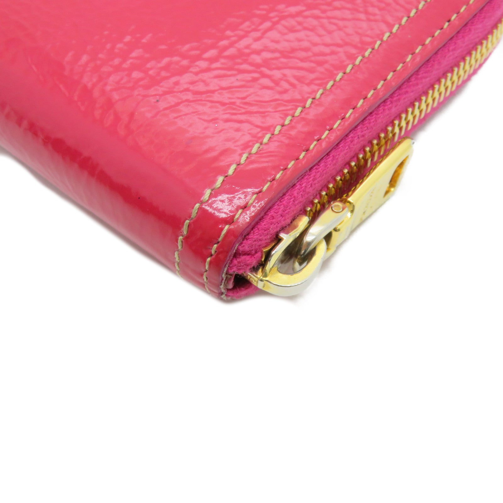 PRADA 【激減優惠】漆皮皮革Long Wallet金扣長錢包紅色