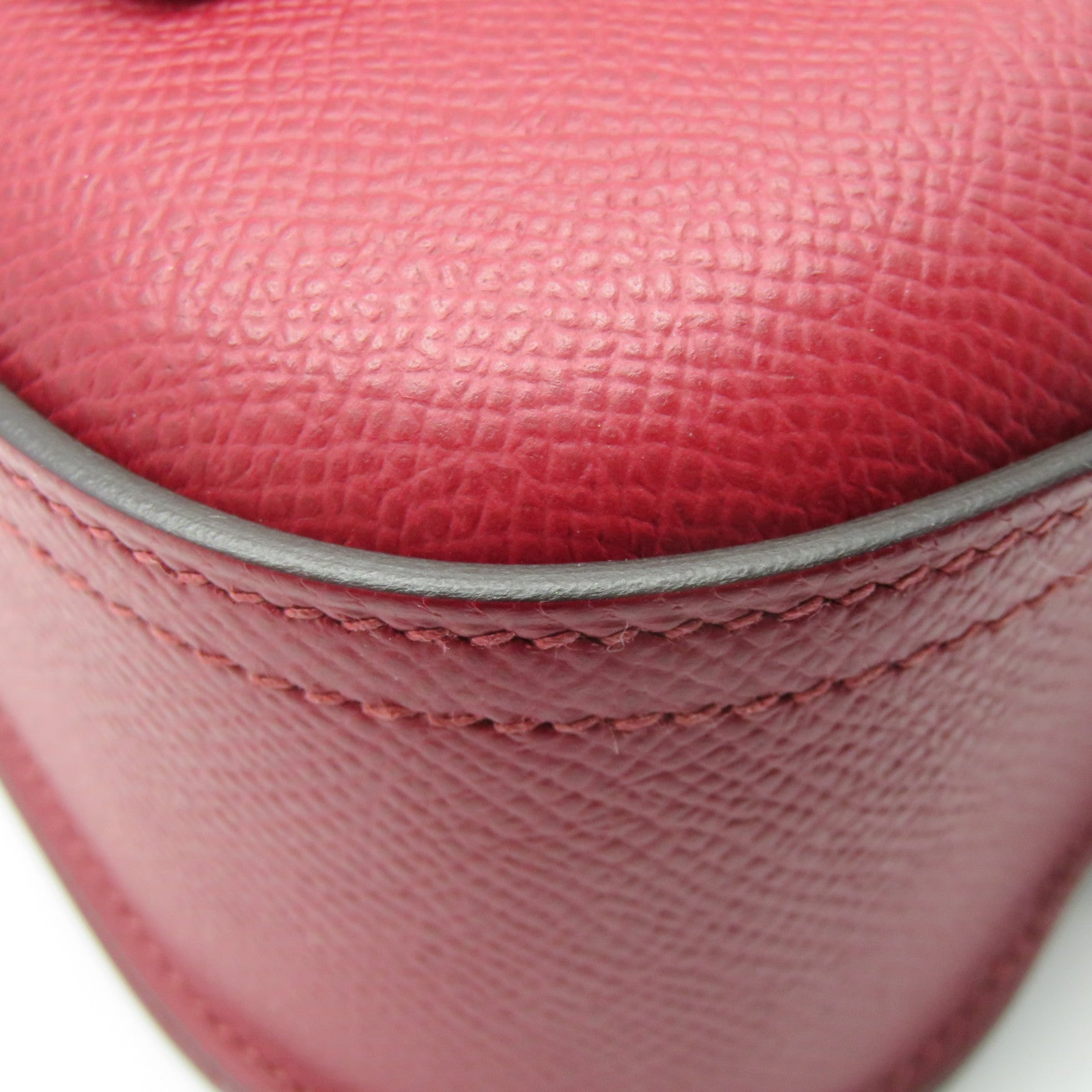 HERMES Veau Epsom皮革Della Cavalleria Mini Bag銀扣肩背袋褐紫紅