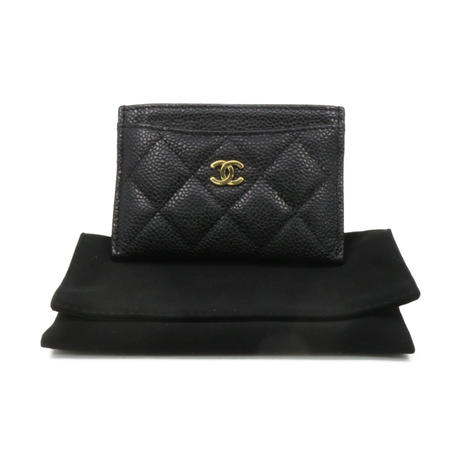CHANEL 菱格Caviar皮革Card Case卡片套黑色