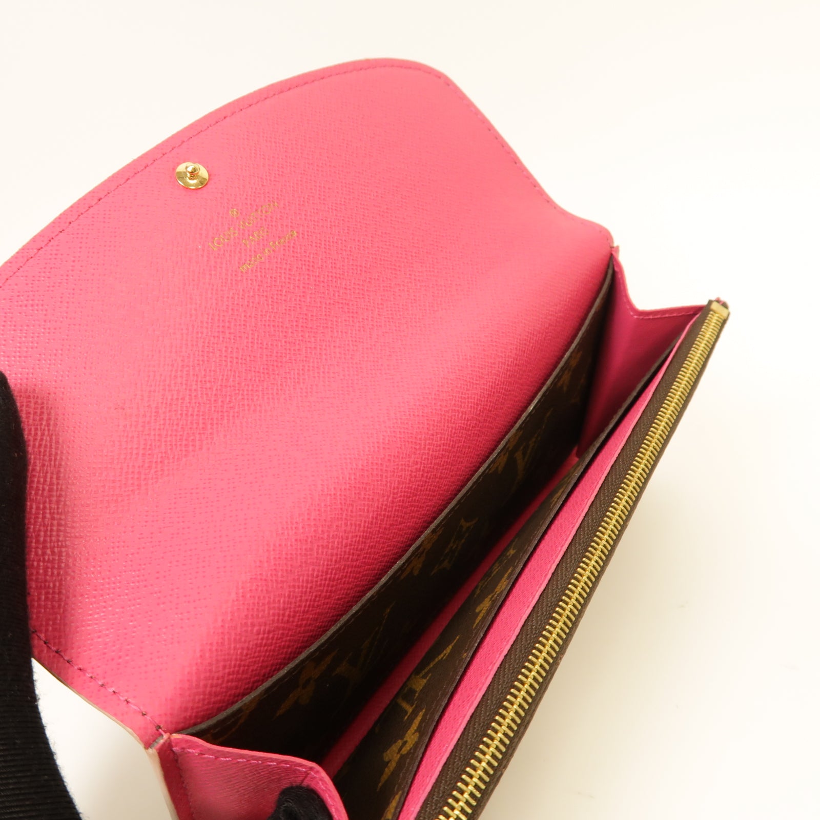 LOUIS VUITTON Monogram Long Wallet金扣長錢包棕色/粉紅色