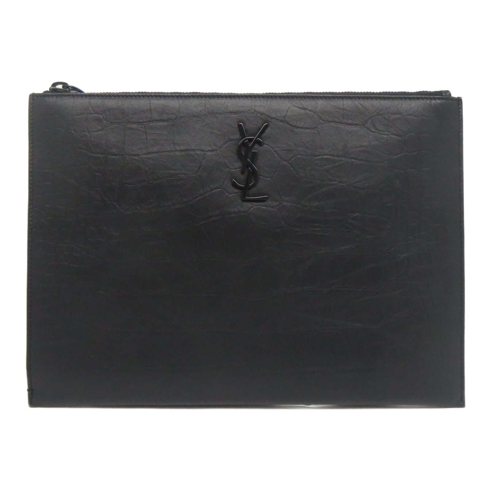 SAINT LAURENT 牛皮皮革Pouch手拿包黑色