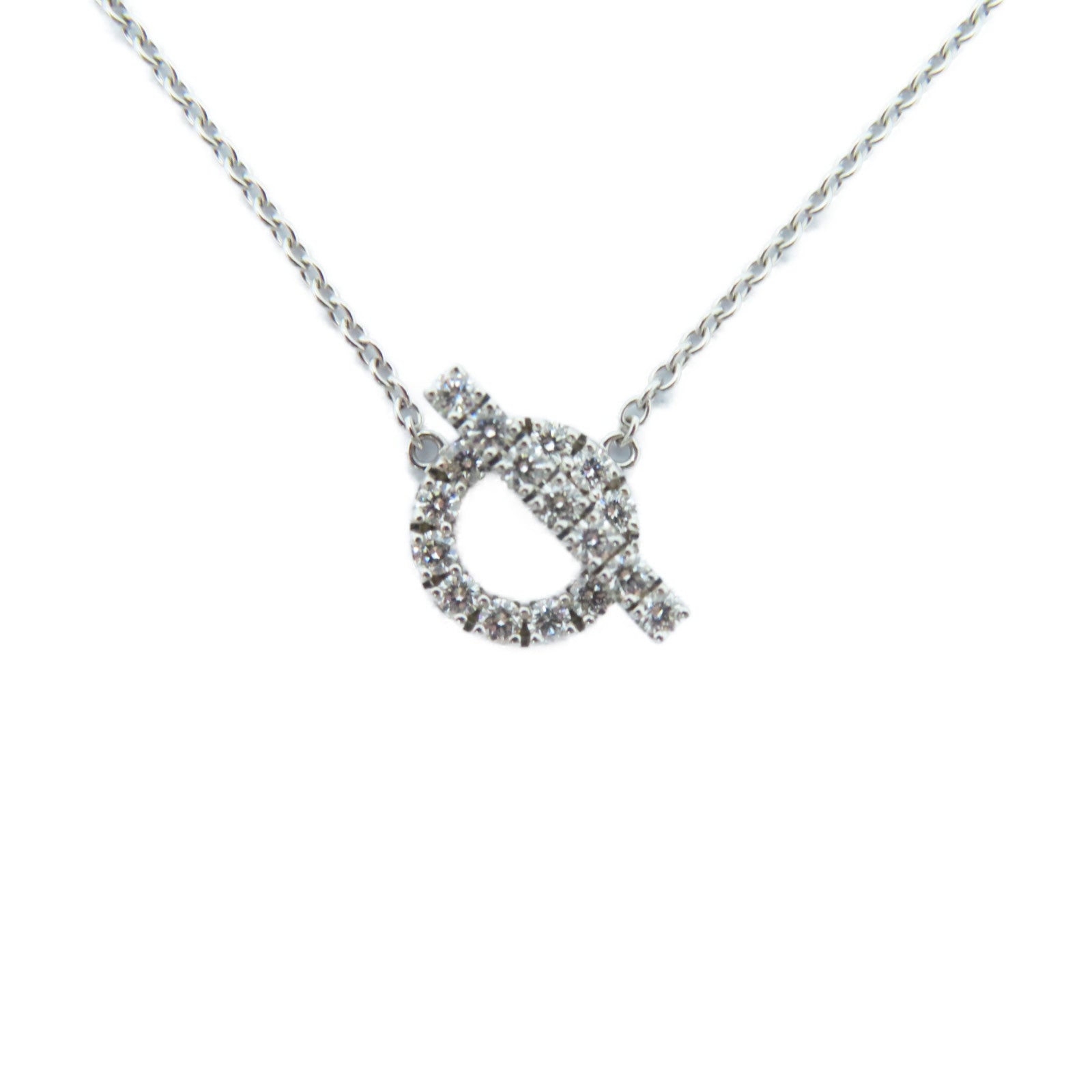 HERMES 18K白金Finesse Pendant 0.46ct鑽石項鍊