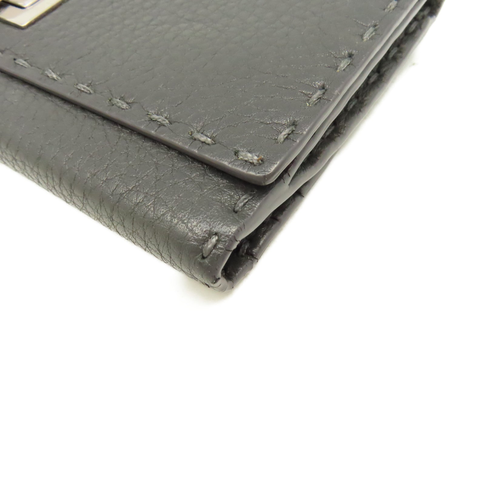 FENDI 牛皮皮革Long Wallet長錢包碳灰色