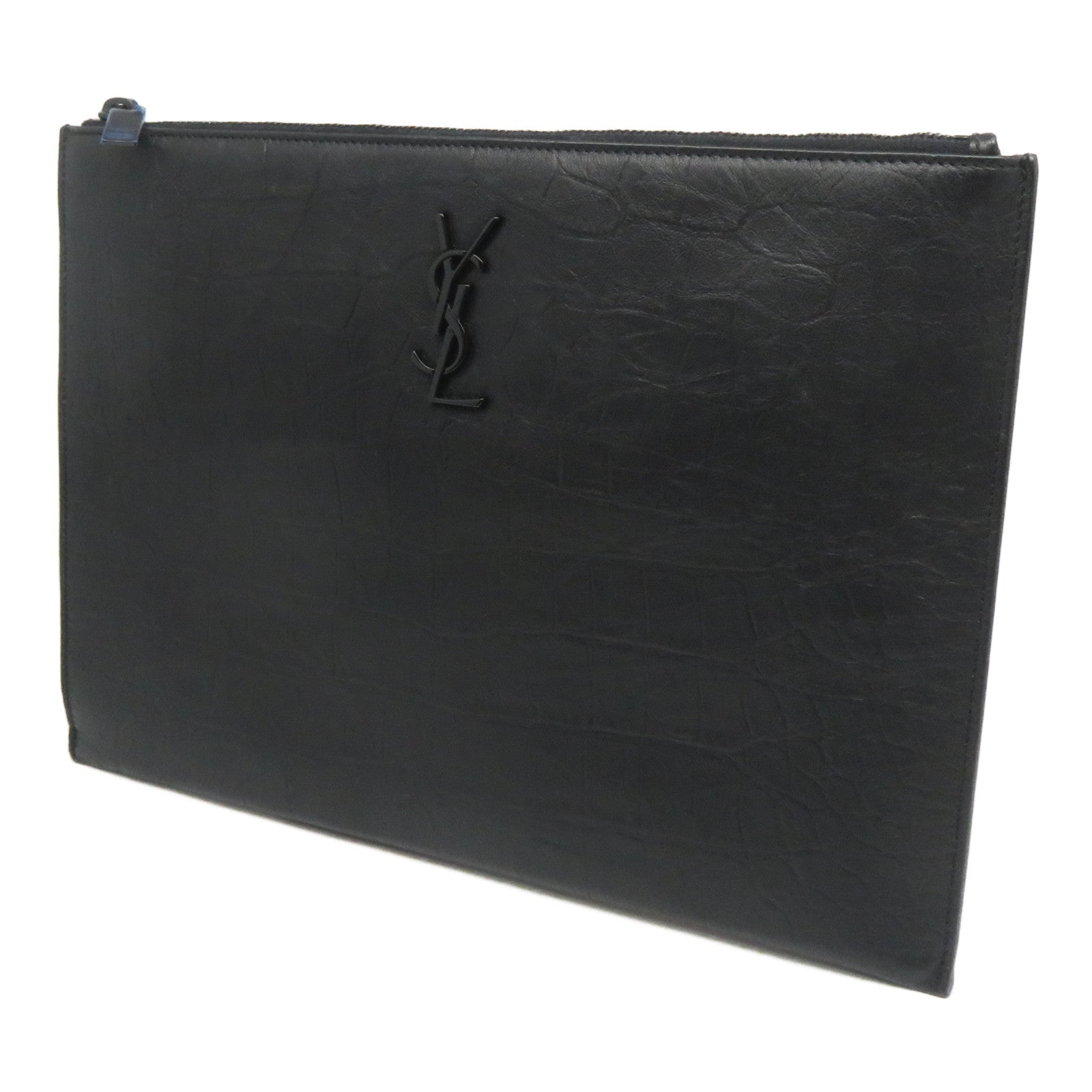 SAINT LAURENT 牛皮皮革Pouch手拿包黑色