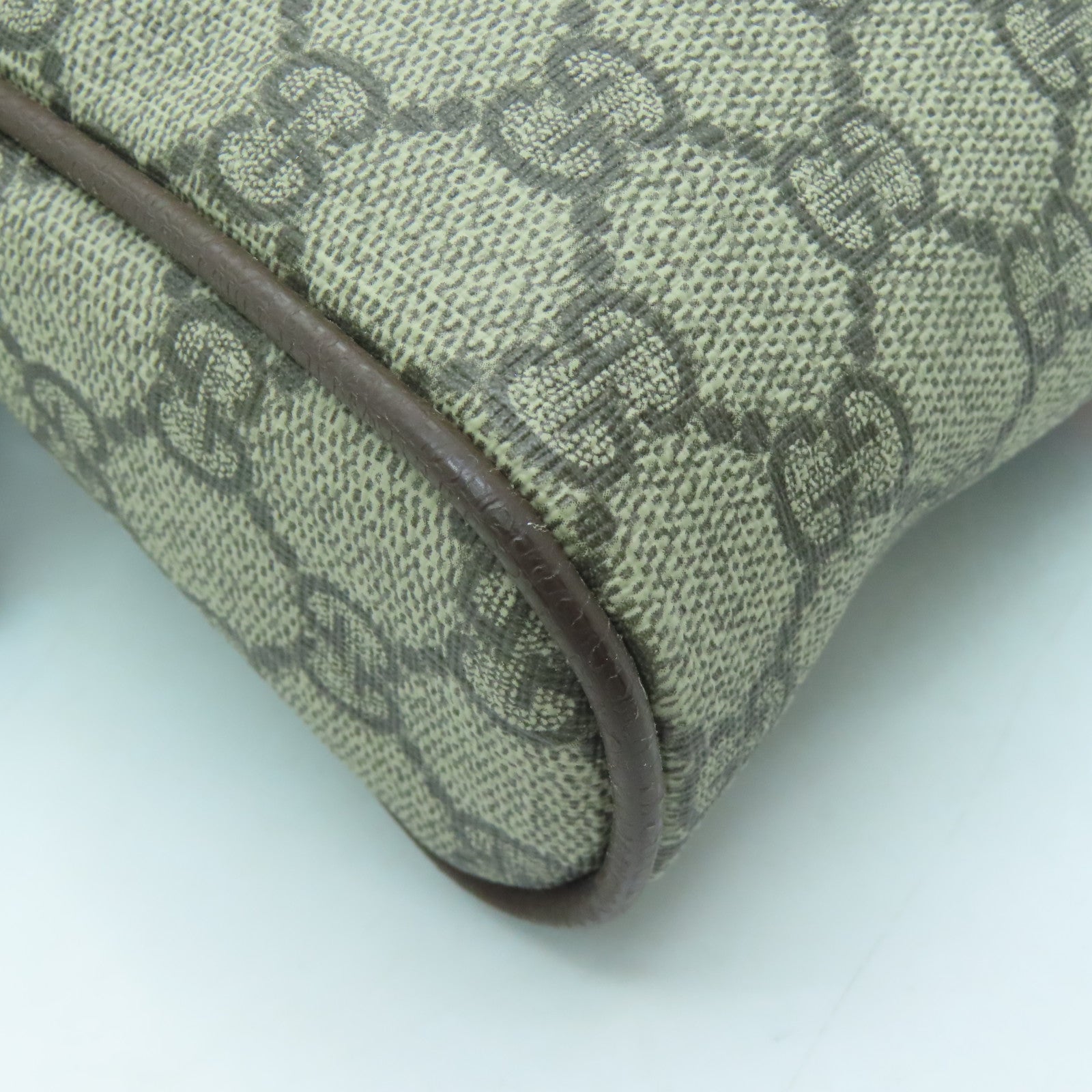 GUCCI Coated Canvas Ophidia GG Small Messenger Gold Buckle Shoulder Bag Brown