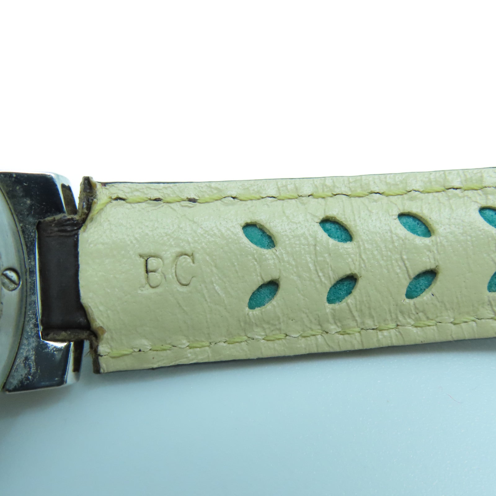 LOUIS VUITTON Tambour不鏽鋼/皮革手錶石英機芯啡色