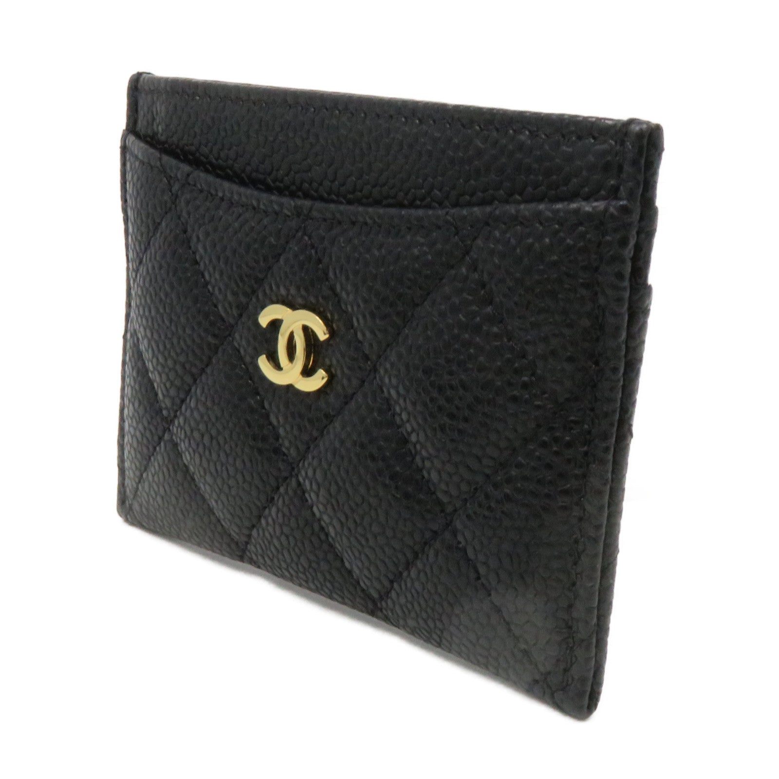 CHANEL 菱格Caviar皮革Card Case卡片套黑色