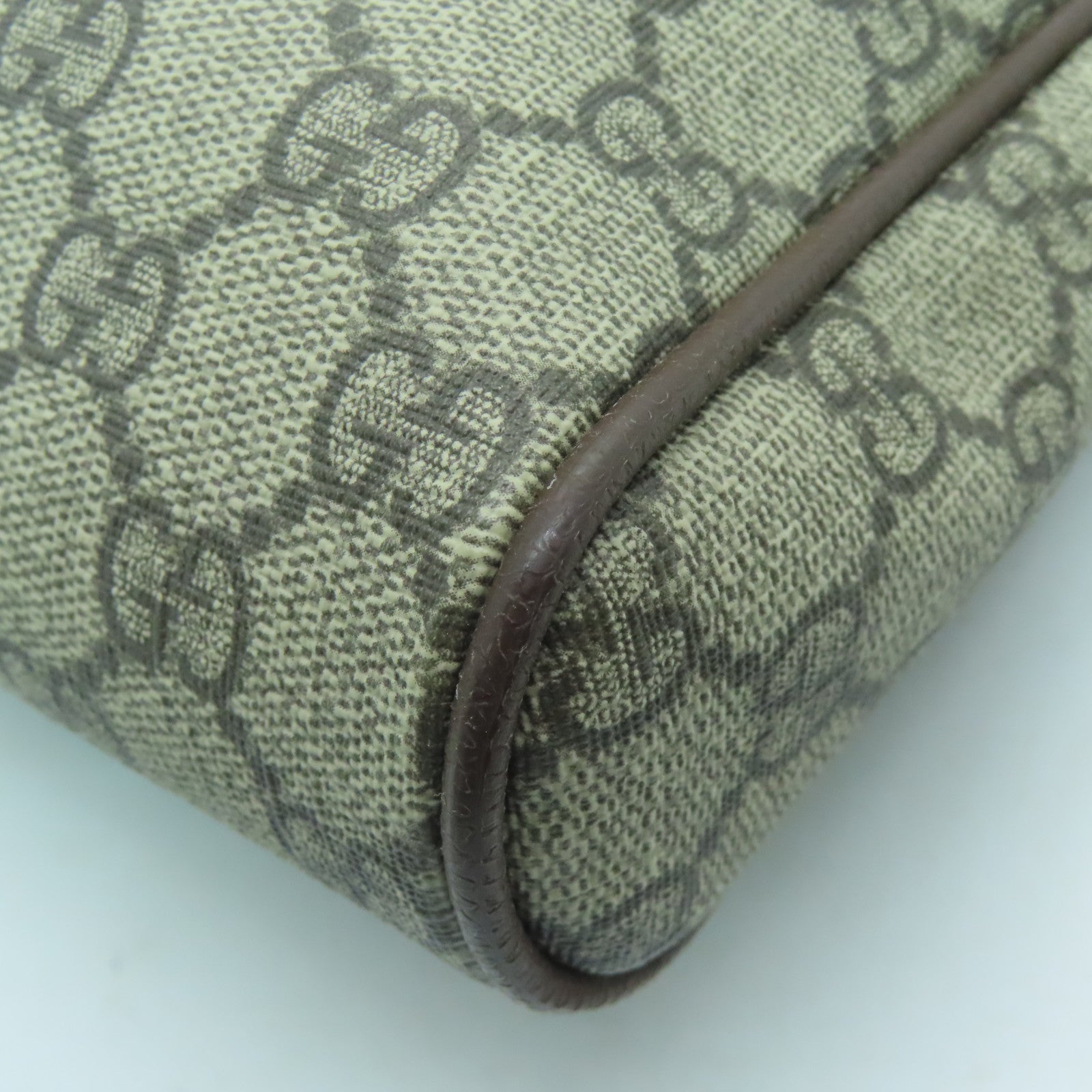 GUCCI Coated Canvas Ophidia GG Small Messenger Gold Buckle Shoulder Bag Brown