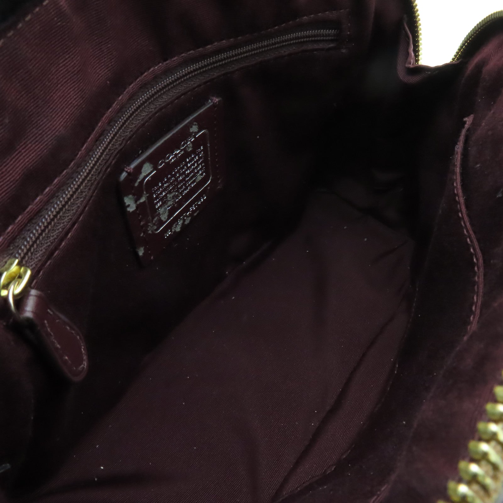 COACH 塗層帆布2 Way Shoulder金扣手挽肩背兩用袋啡色/粉紅色