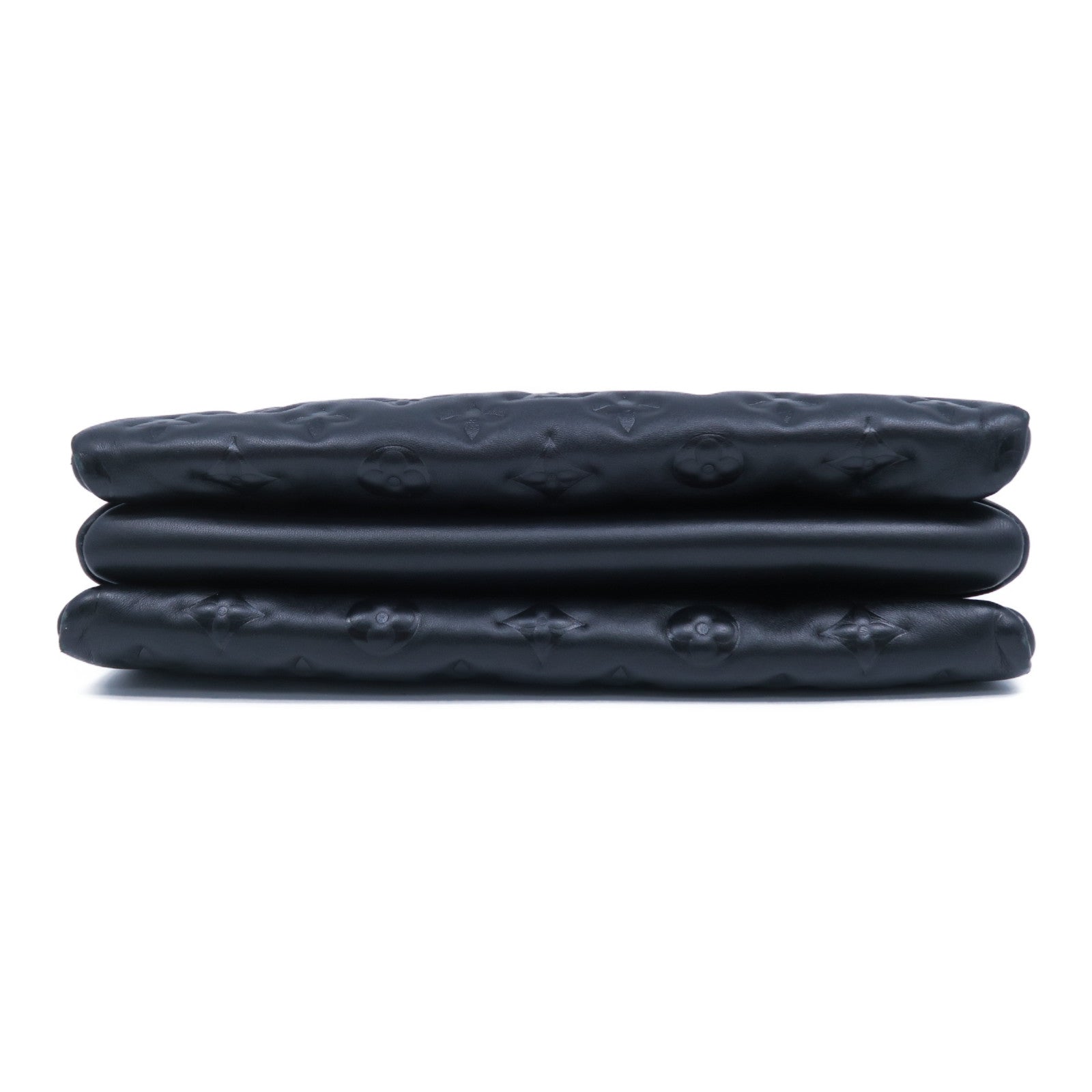 LOUIS VUITTON Monogram Embossed Coussin PM金扣手挽肩背兩用袋黑色