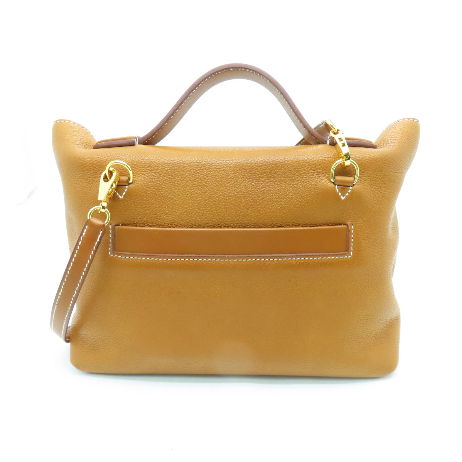 HERMES Barenia leather 24/24 29cm gold buckle handle shoulder bag brown