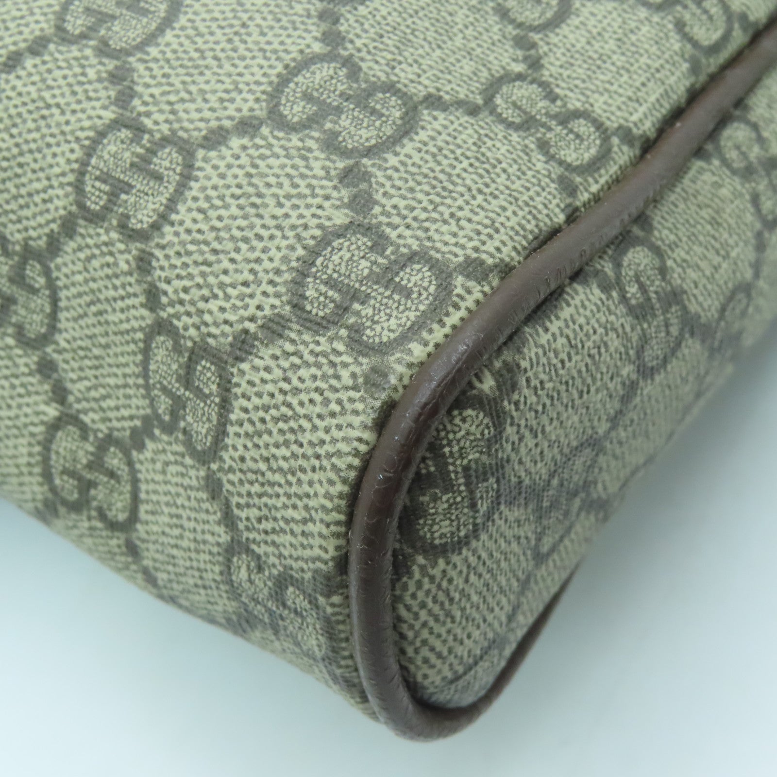 GUCCI Coated Canvas Ophidia GG Small Messenger Gold Buckle Shoulder Bag Brown