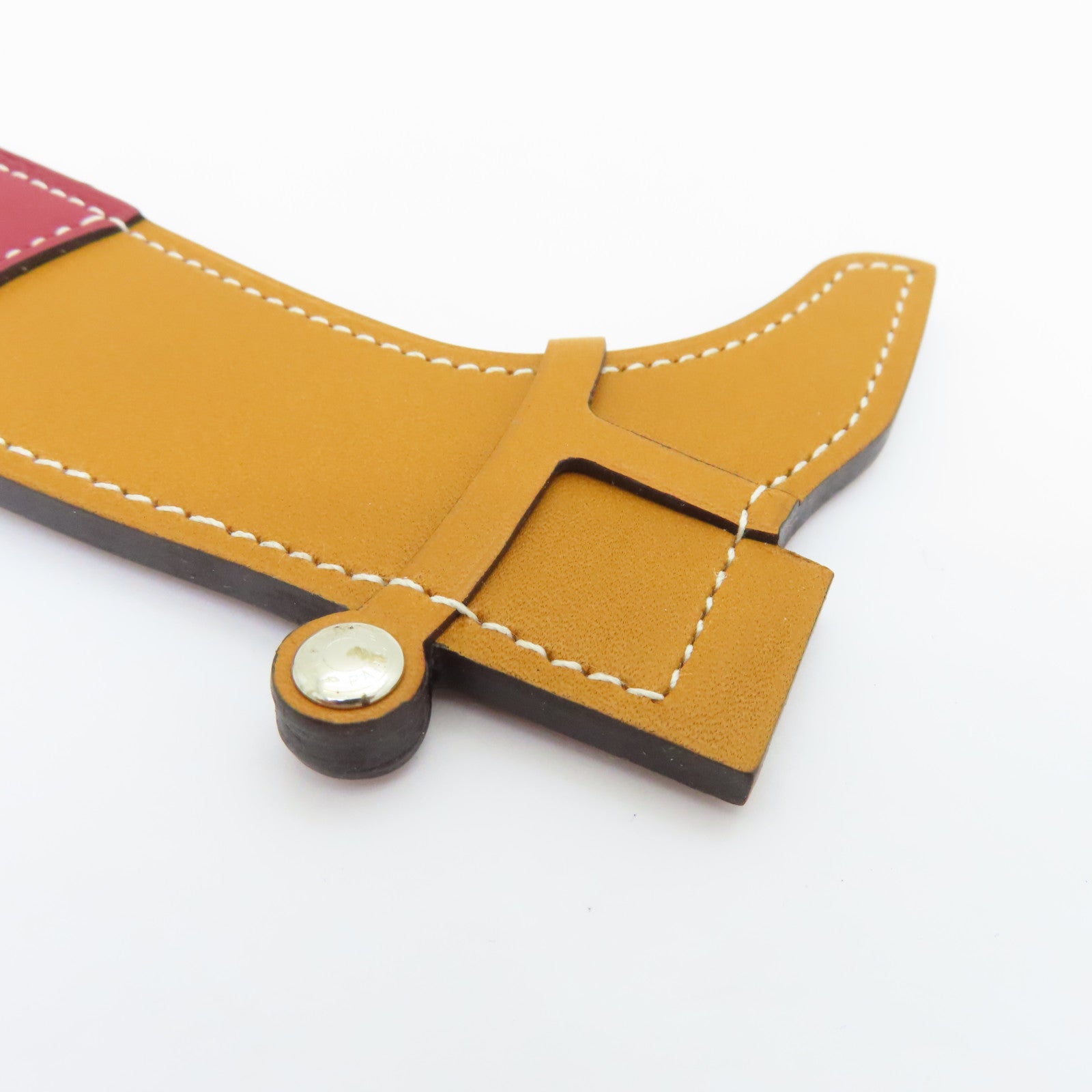 HERMES Paddock Boot Charm Naturel/Rouge Brown/Wine Red