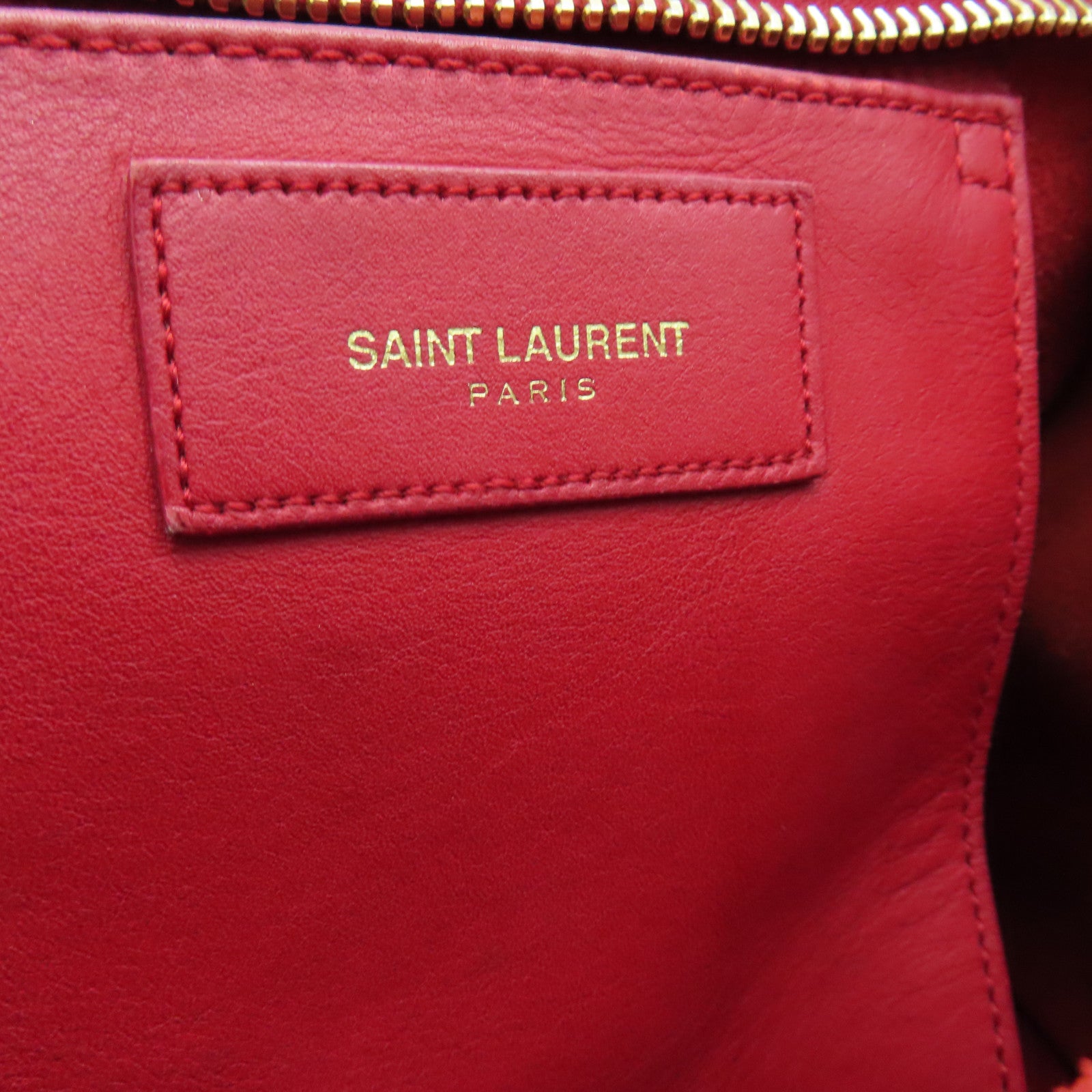 SAINT LAURENT 牛皮皮革2 Way Shoulder金扣手挽肩背兩用袋紅色